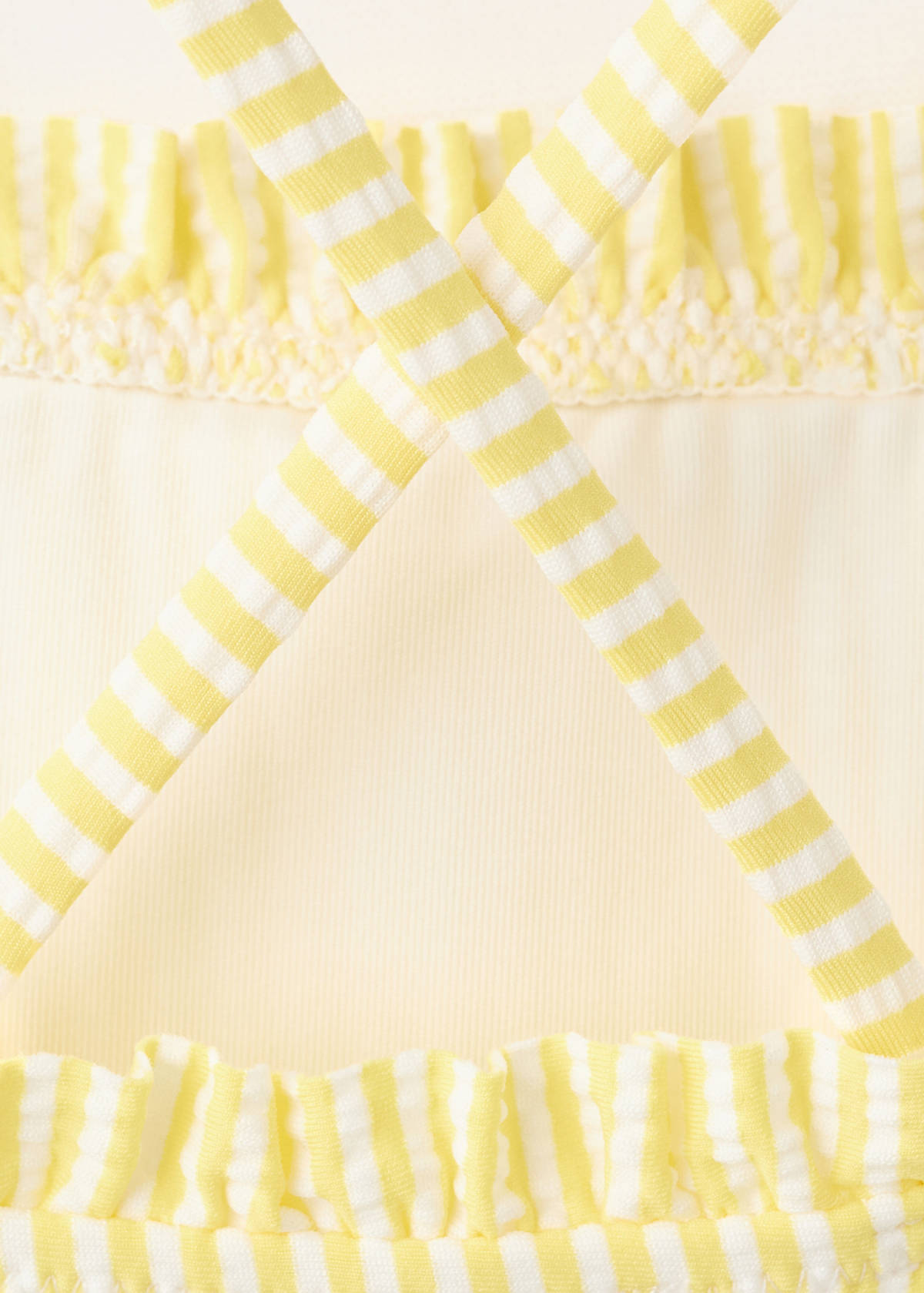 Striped textured swimsuit — Yellow