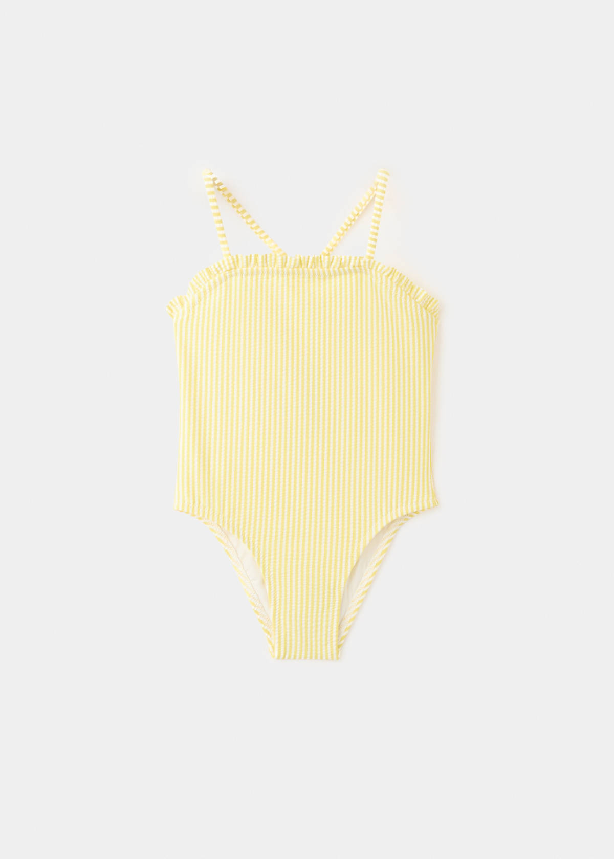 Striped textured swimsuit — Yellow
