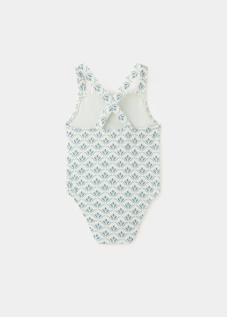 Floral print swimsuit — Aqua Green