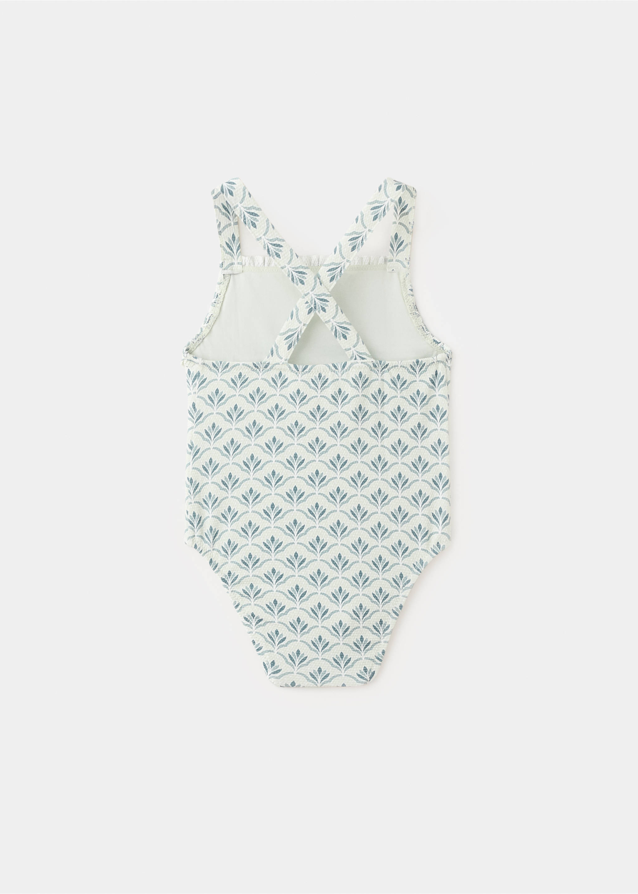 Floral print swimsuit - Reverse of the article, Aqua Green. Ref: 27095951-00.