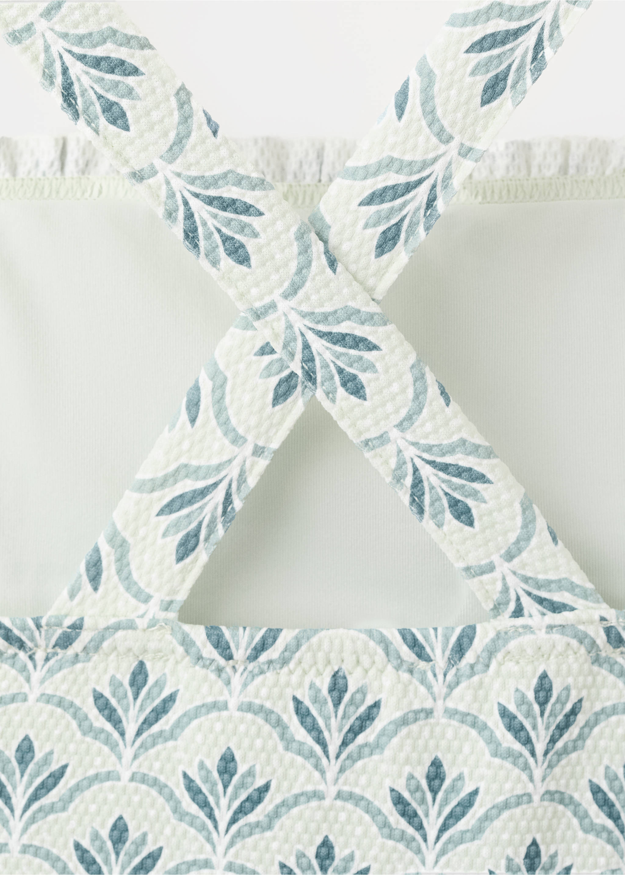Floral print swimsuit - Details of the article 8, Aqua Green. Ref: 27095951-00.