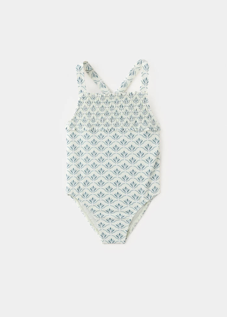Floral print swimsuit — Aqua Green