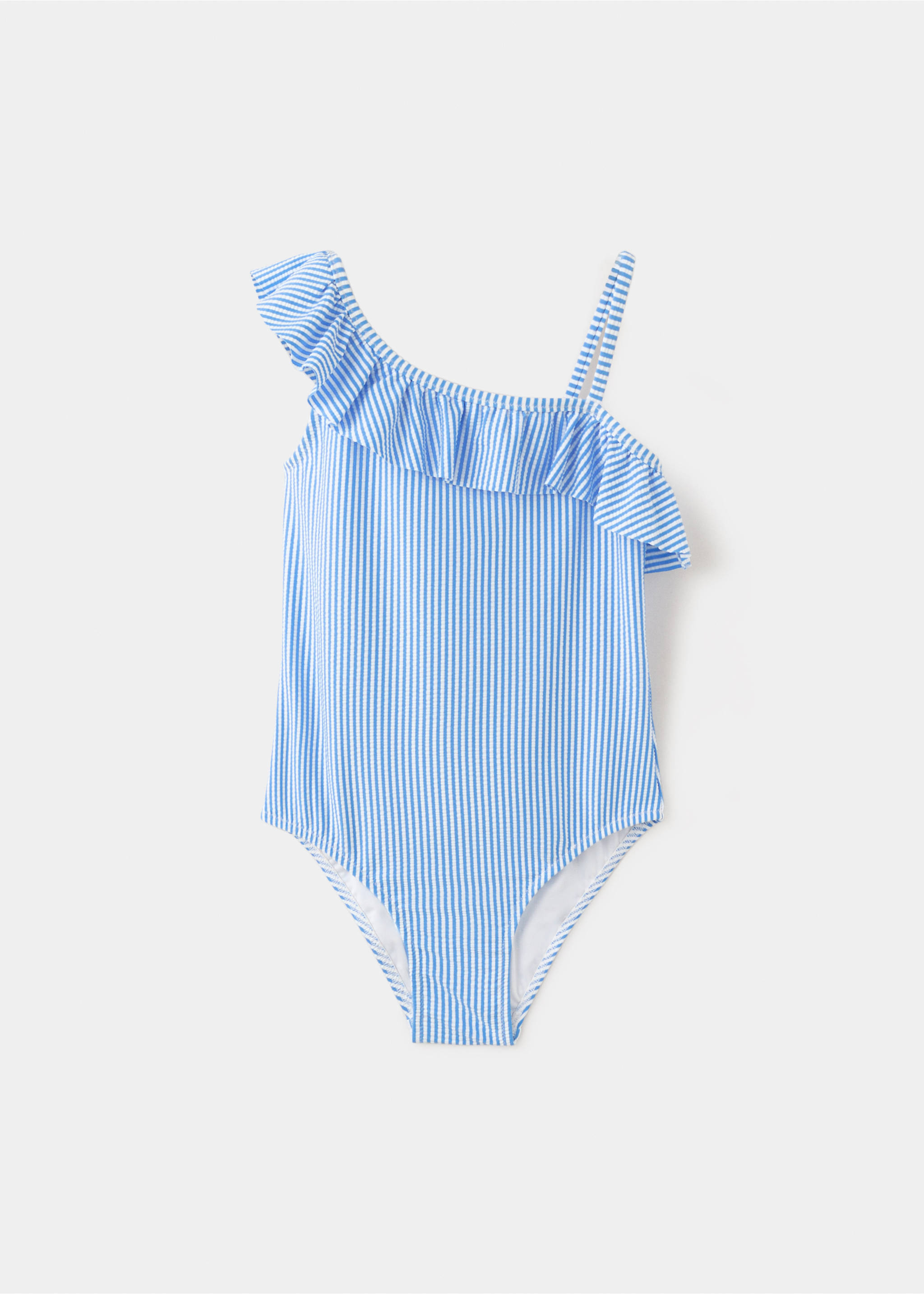Ruffle striped swimsuit - Article without model, Blue. Ref: 27095954-00.