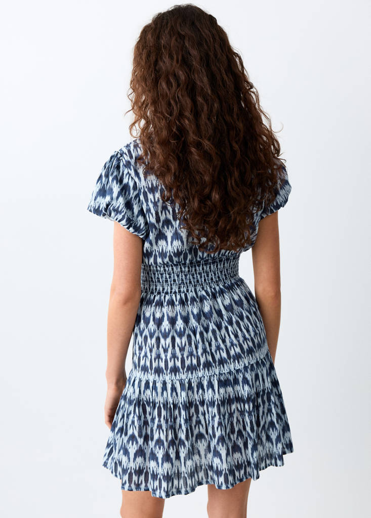 Short patterned dress — Navy