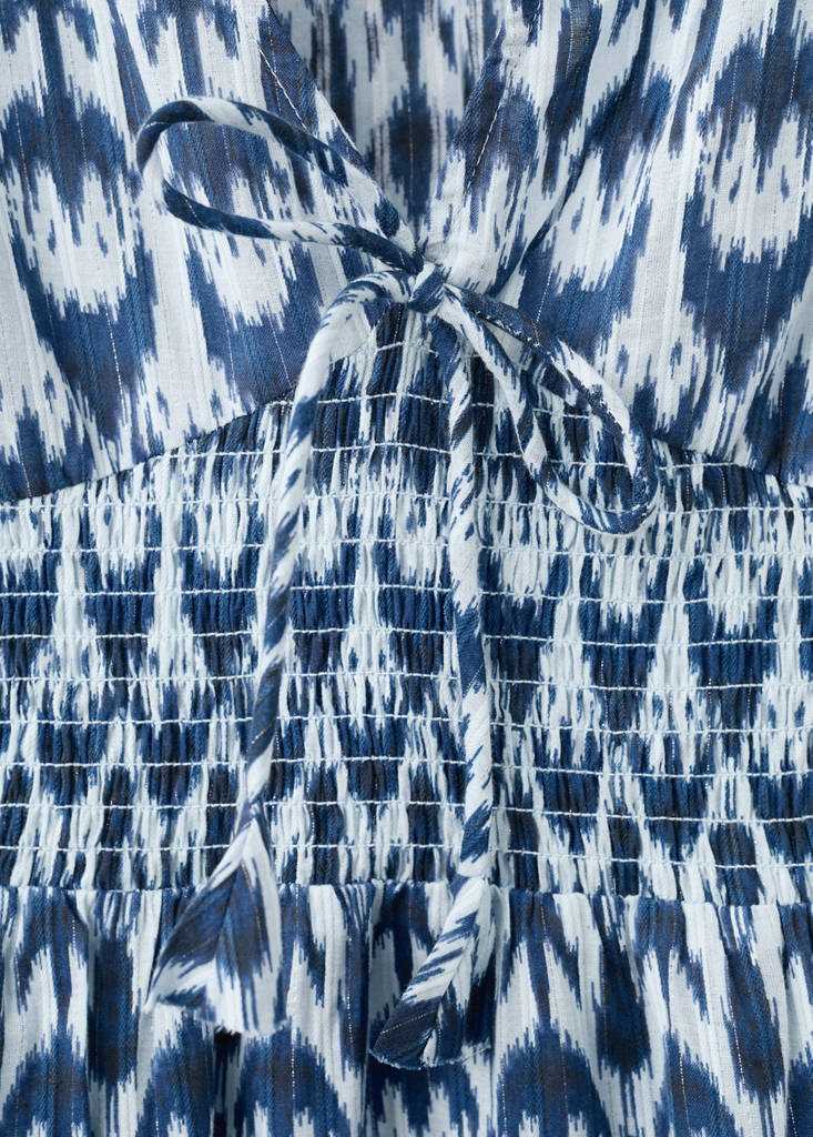 Short patterned dress — Navy