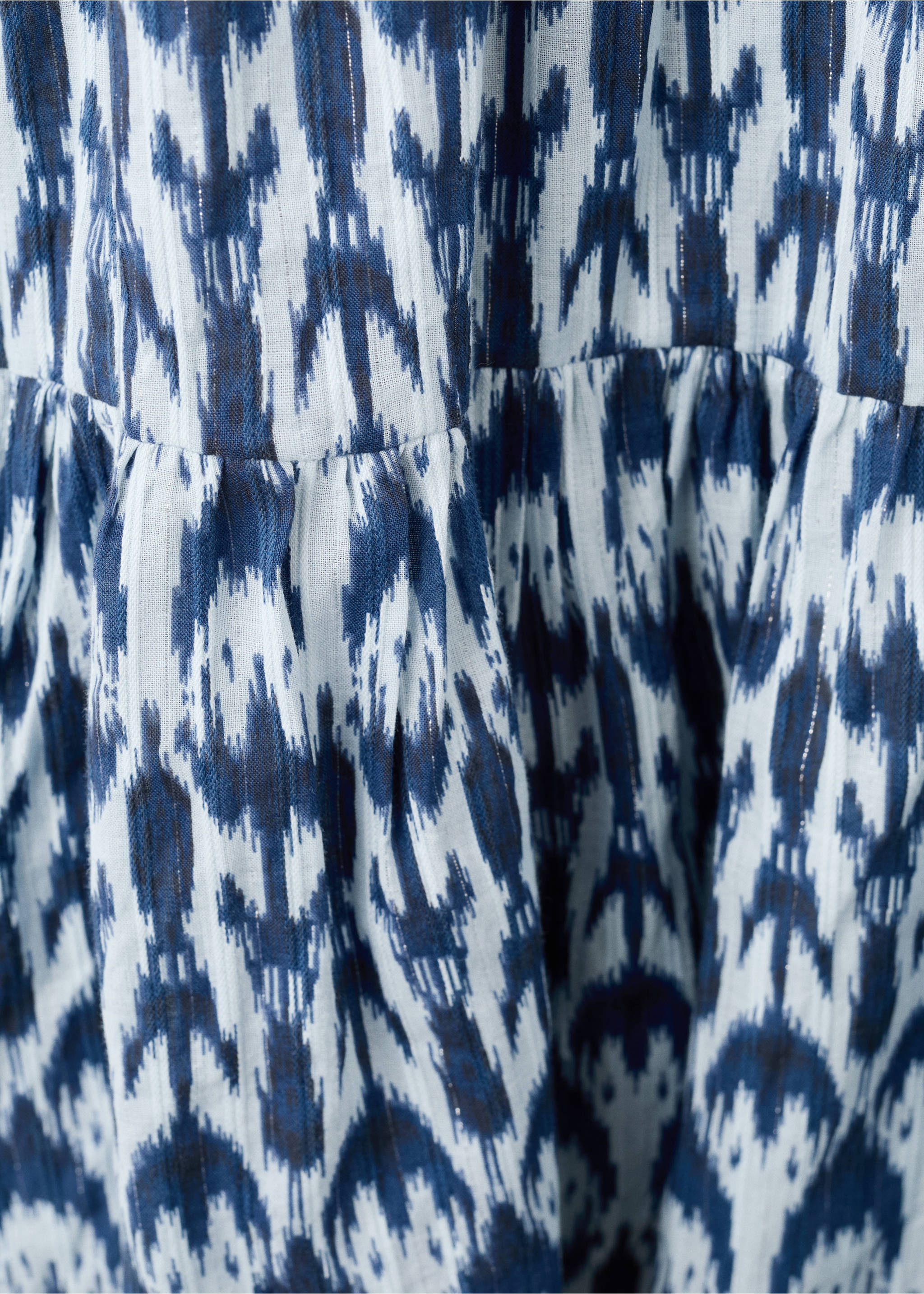 Short patterned dress - Details of the article 0, Navy. Ref: 27095955-00.