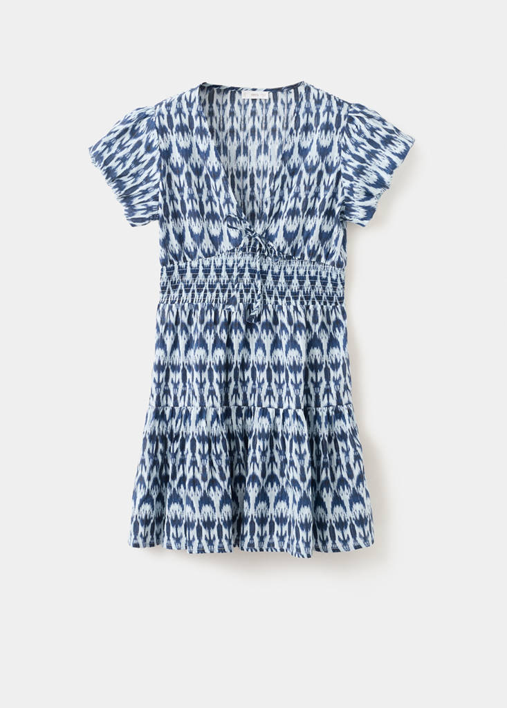 Short patterned dress — Navy