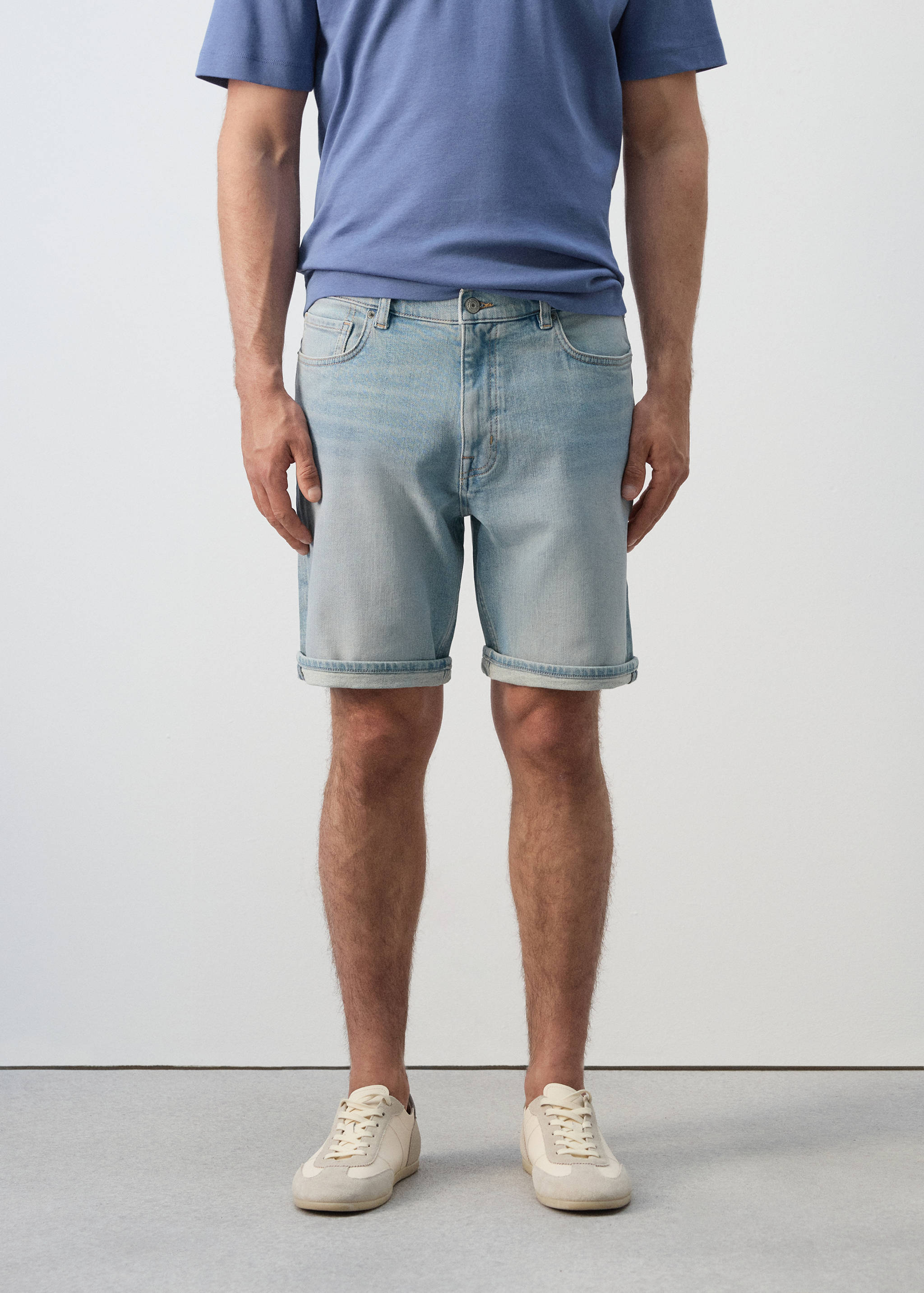 Bermudas vaqueras slim fit - Plano medio