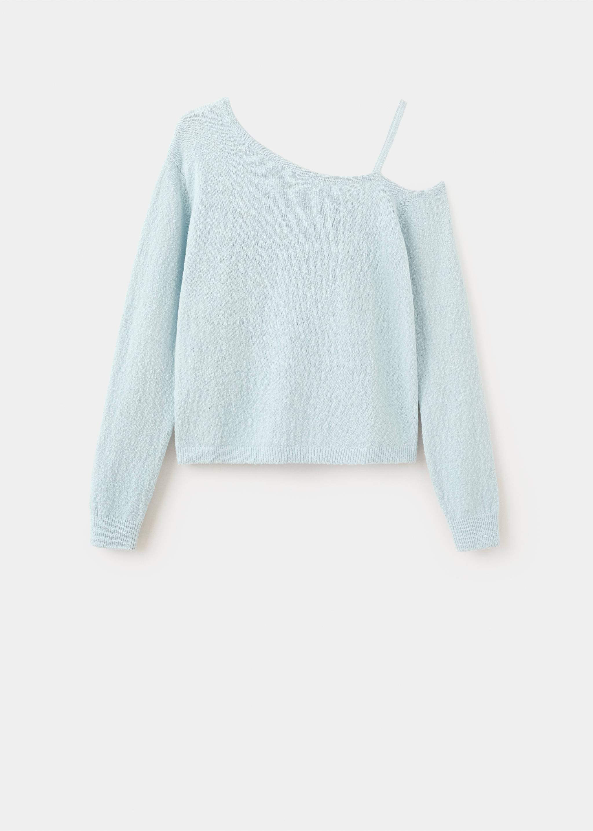 Asymmetric knit sweater - Article without model, Sky Blue. Ref: 27095958-00.