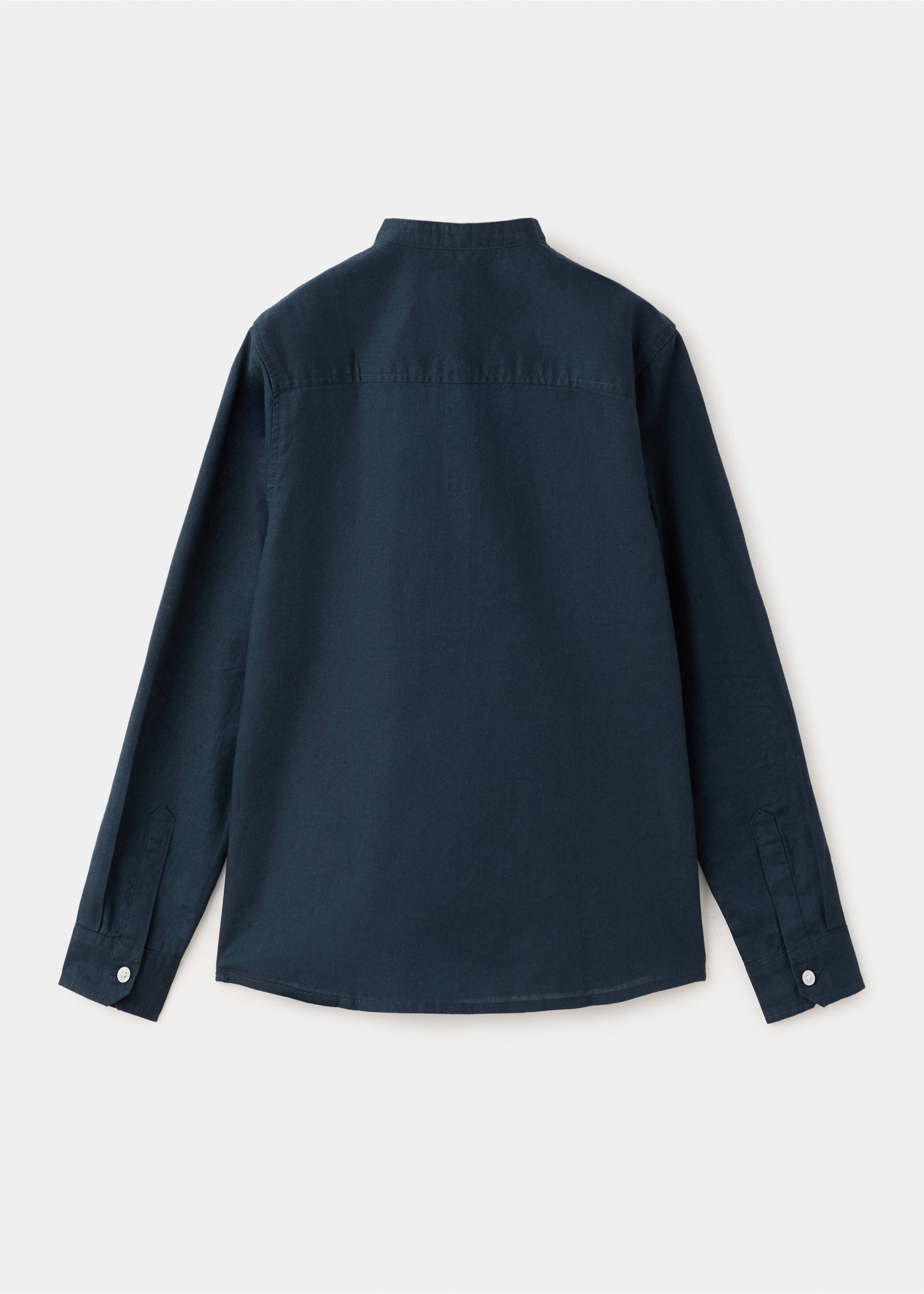 Camisa lino - Reverso del artículo, Azul marino oscuro. Ref: 27095959-00.