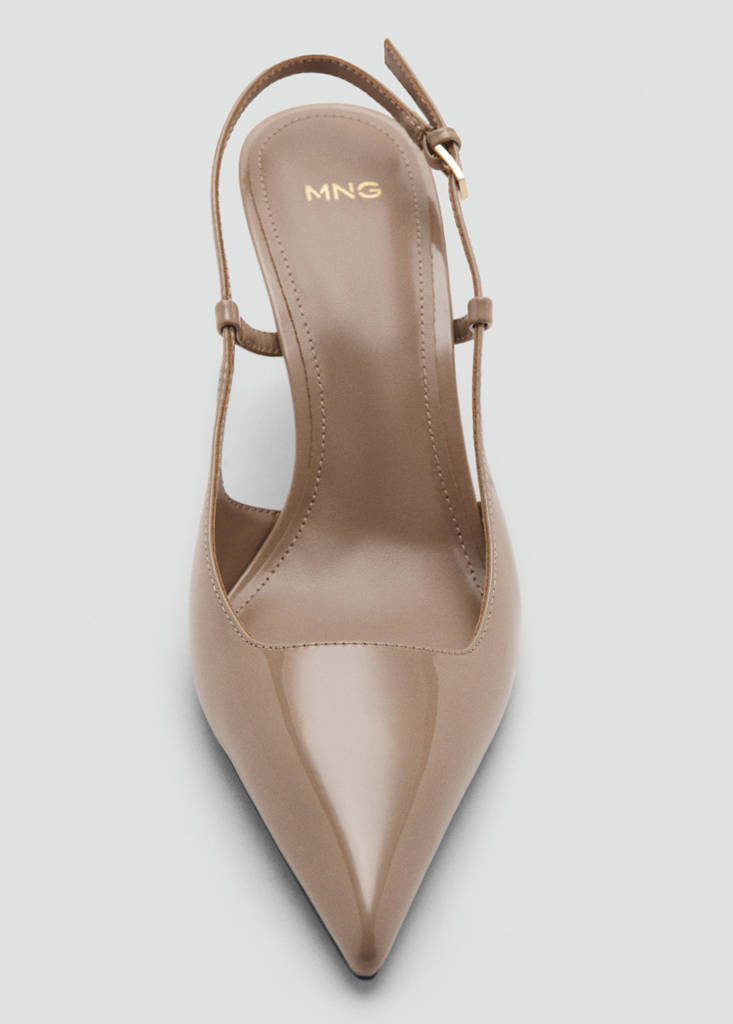 Patent heeled shoes — Nude