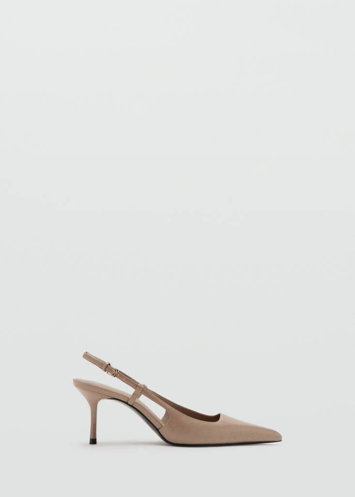 Patent heeled shoes — Nude