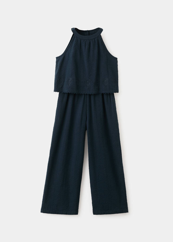 Halter long jumpsuit — Navy