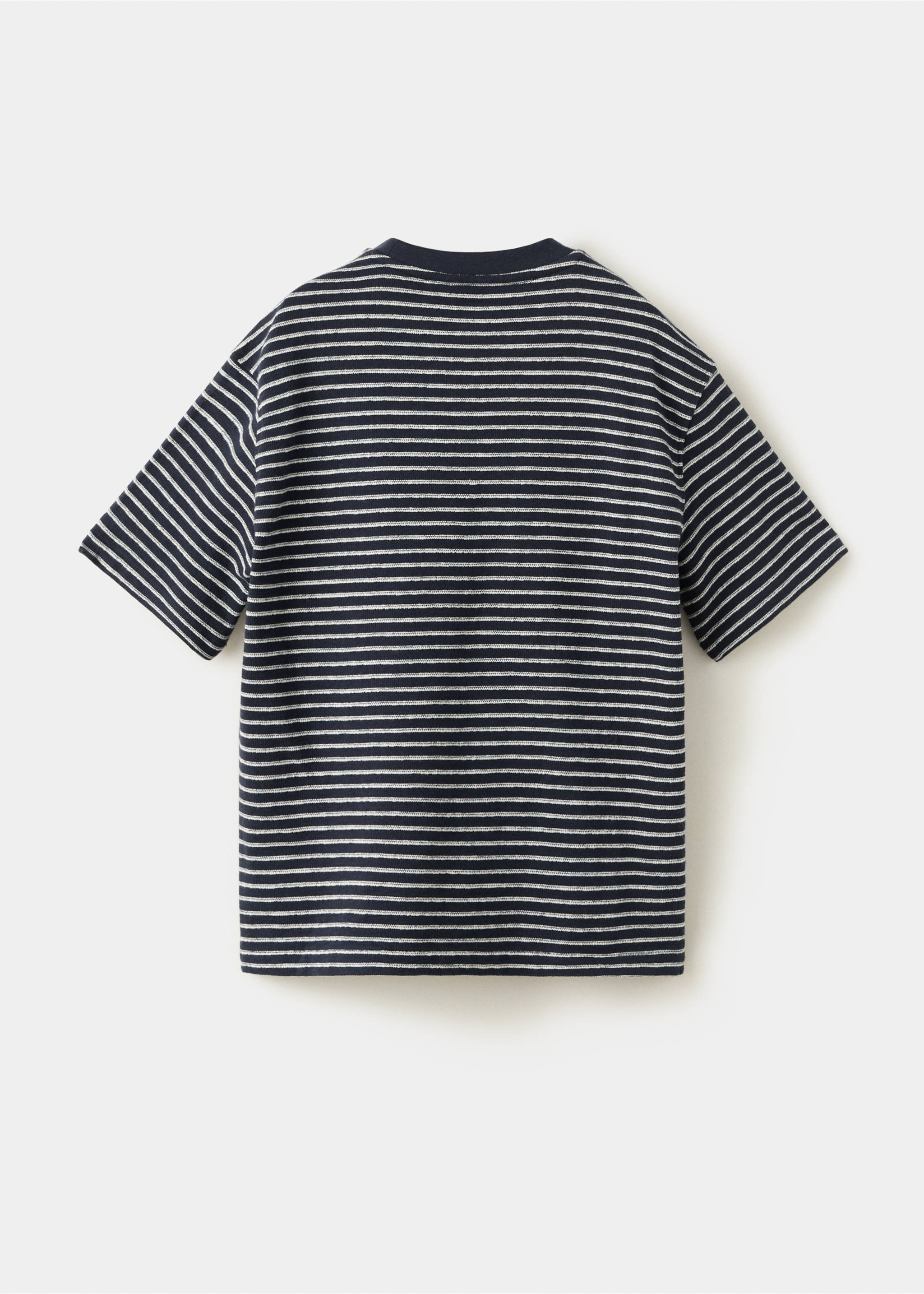 Striped T-shirt - Reverse of the article, Navy. Ref: 27095967-00.