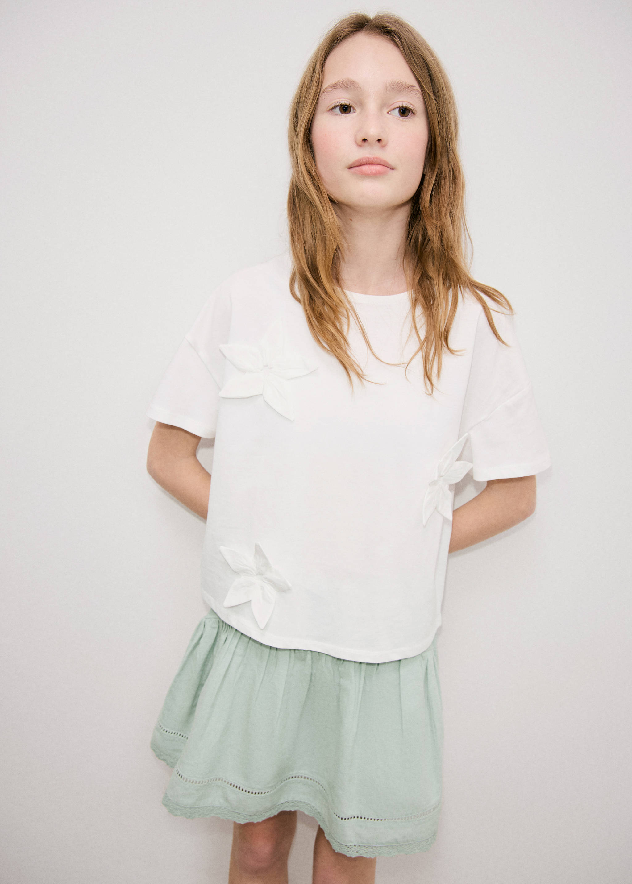 Embroidered details skirt - General plane