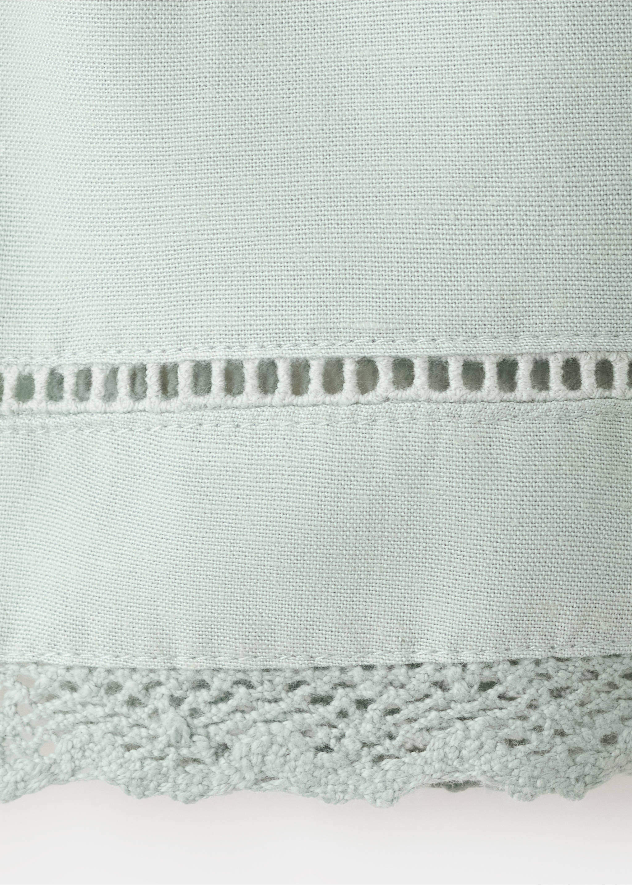 Embroidered details skirt - Details of the article 8, Aqua Green. Ref: 27095968-00.