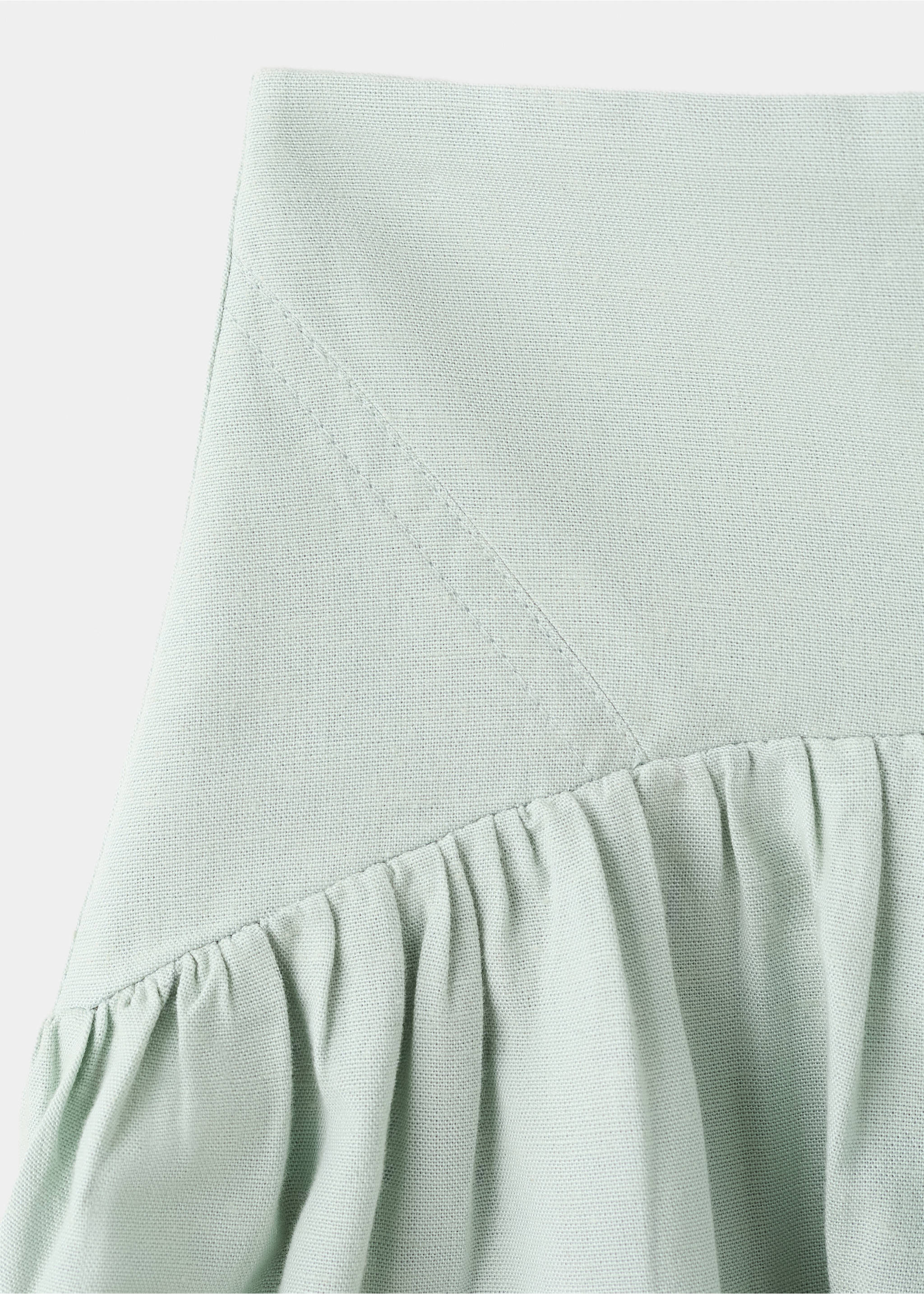 Embroidered details skirt - Details of the article 0, Aqua Green. Ref: 27095968-00.