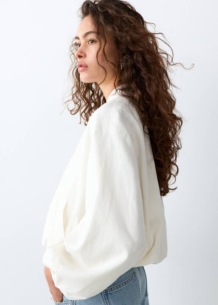Linen bomber jacket — Off White