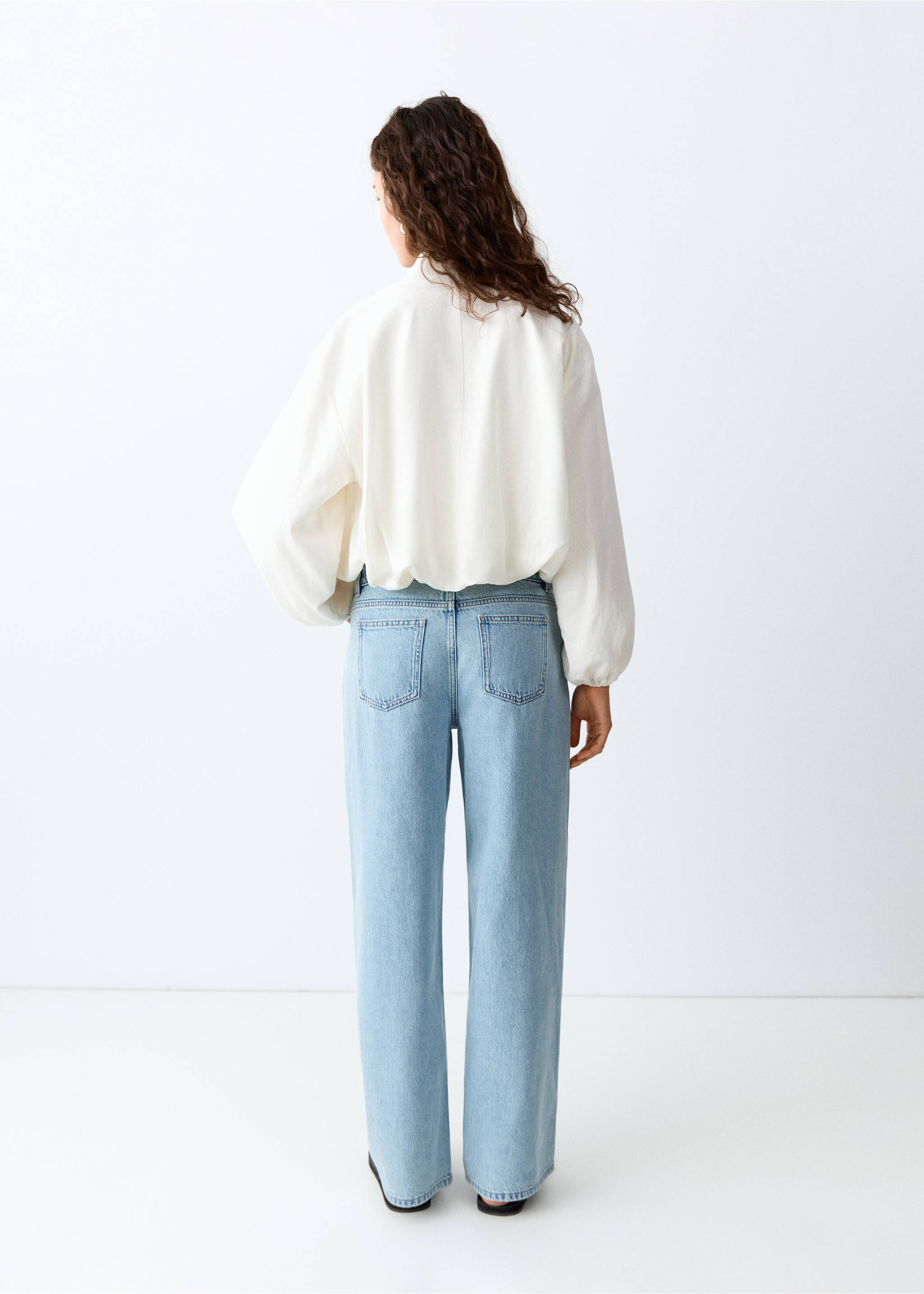 Linen bomber jacket - Reverse of the article, Off White. Ref: 27095971-00.