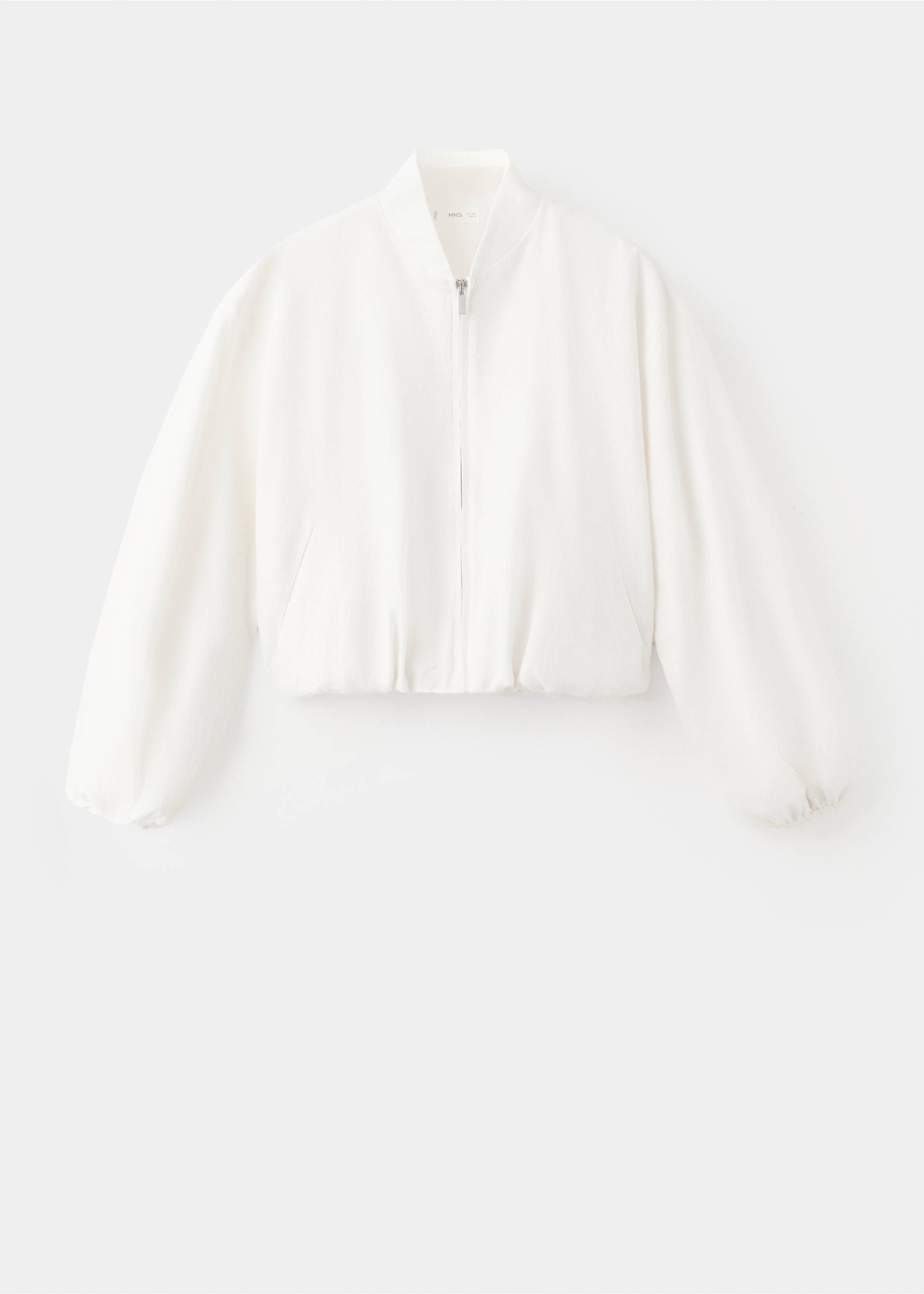 Veste bomber lin - Article sans modèle, Blanc cassé. Ref: 27095971-00.