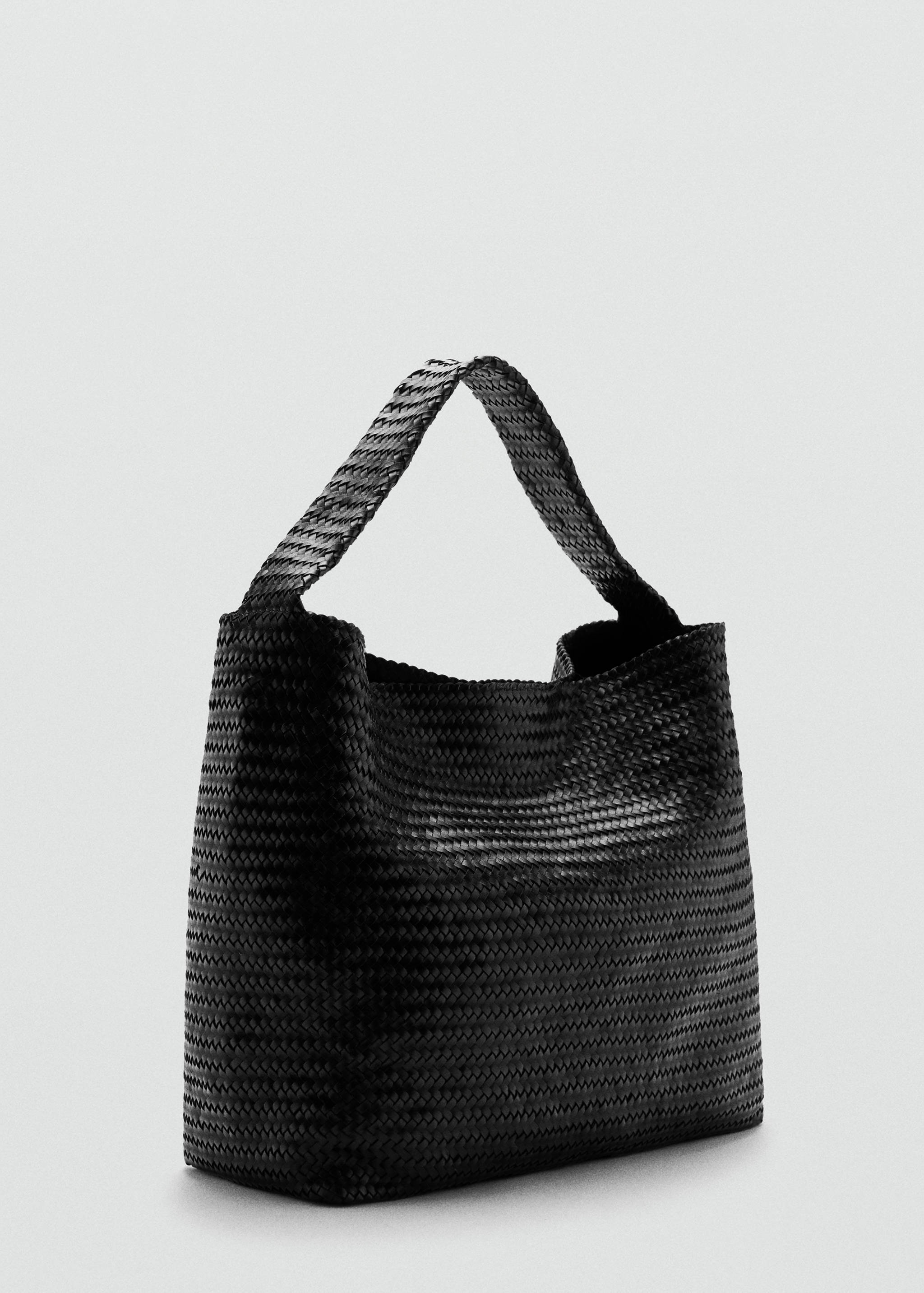 Bolso piel trenzado tamaño grande - Plano medio