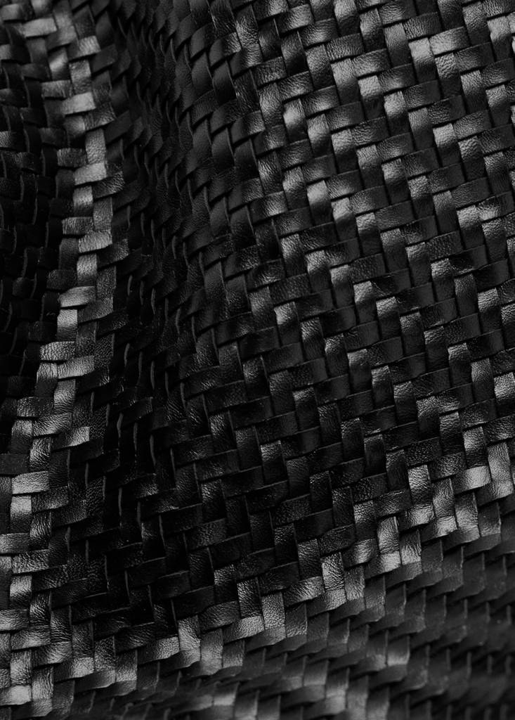 Large braided leather bag — Black