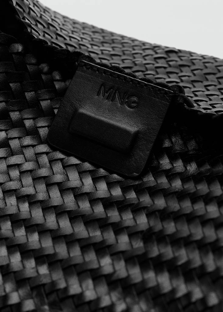 Large braided leather bag — Black