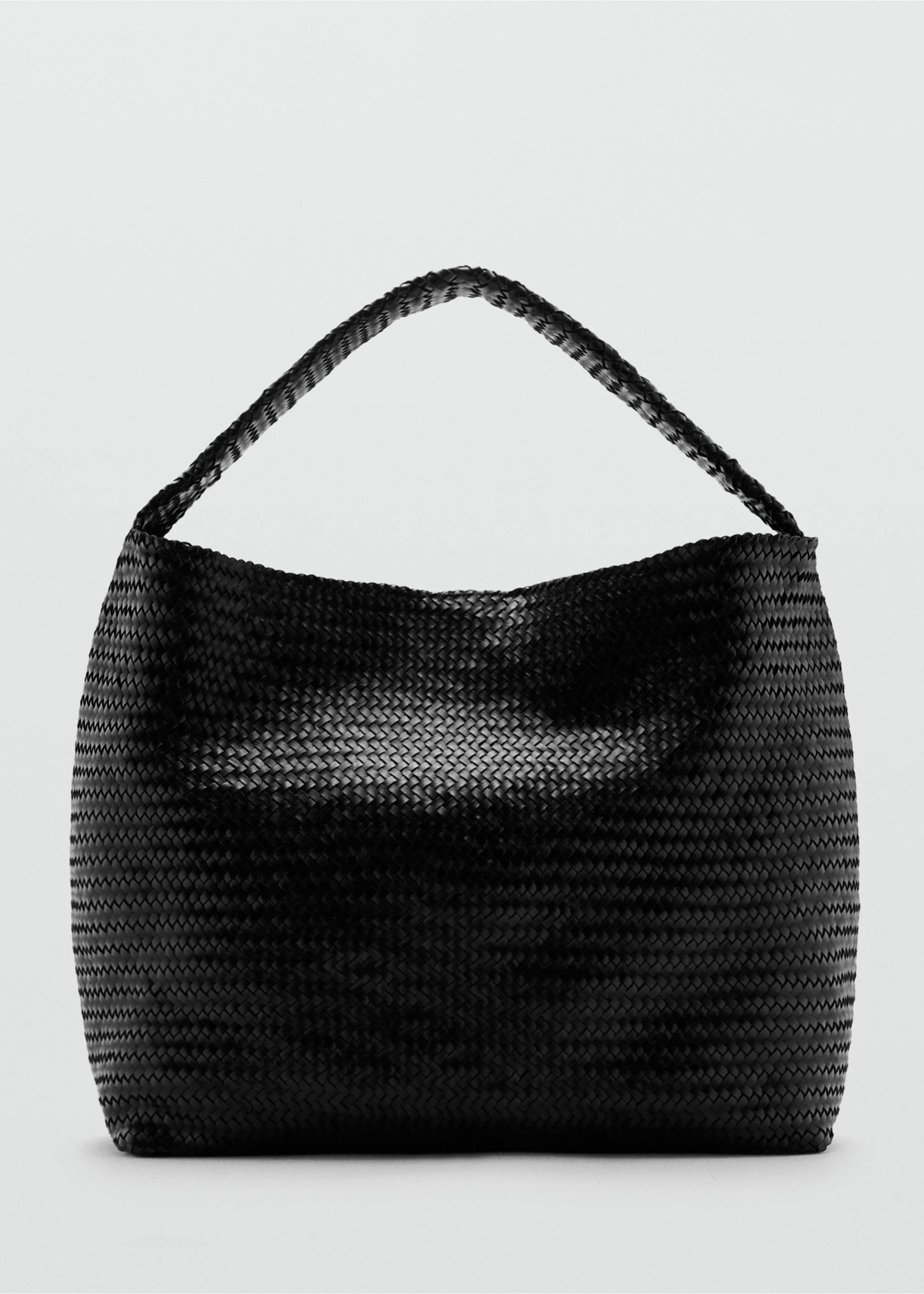 Large braided leather bag - Article without model, Black. Ref: 27095974-00.