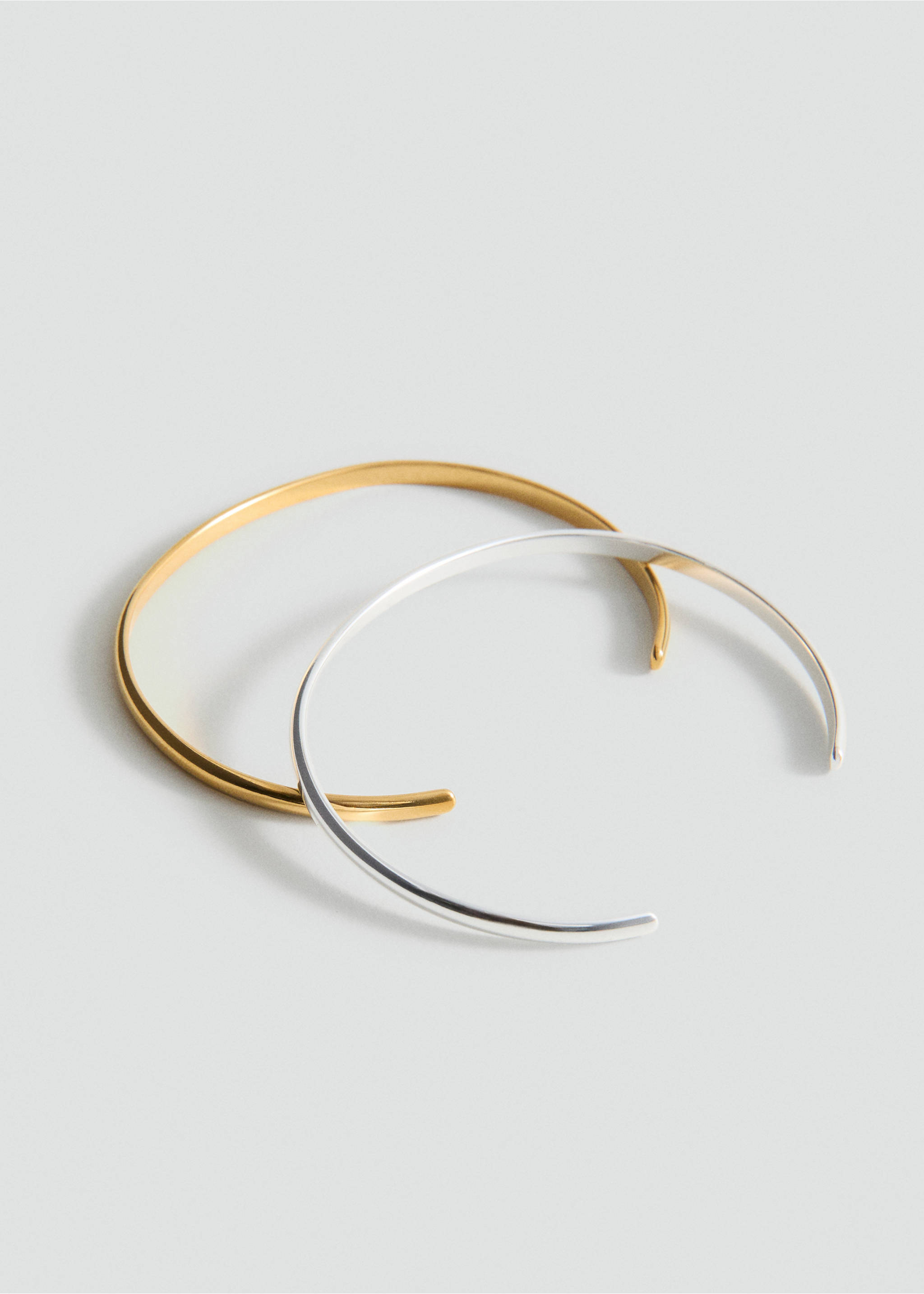 Set of combined stainless steel bracelets - Medium plane, Gold. Ref: 27095975-00.