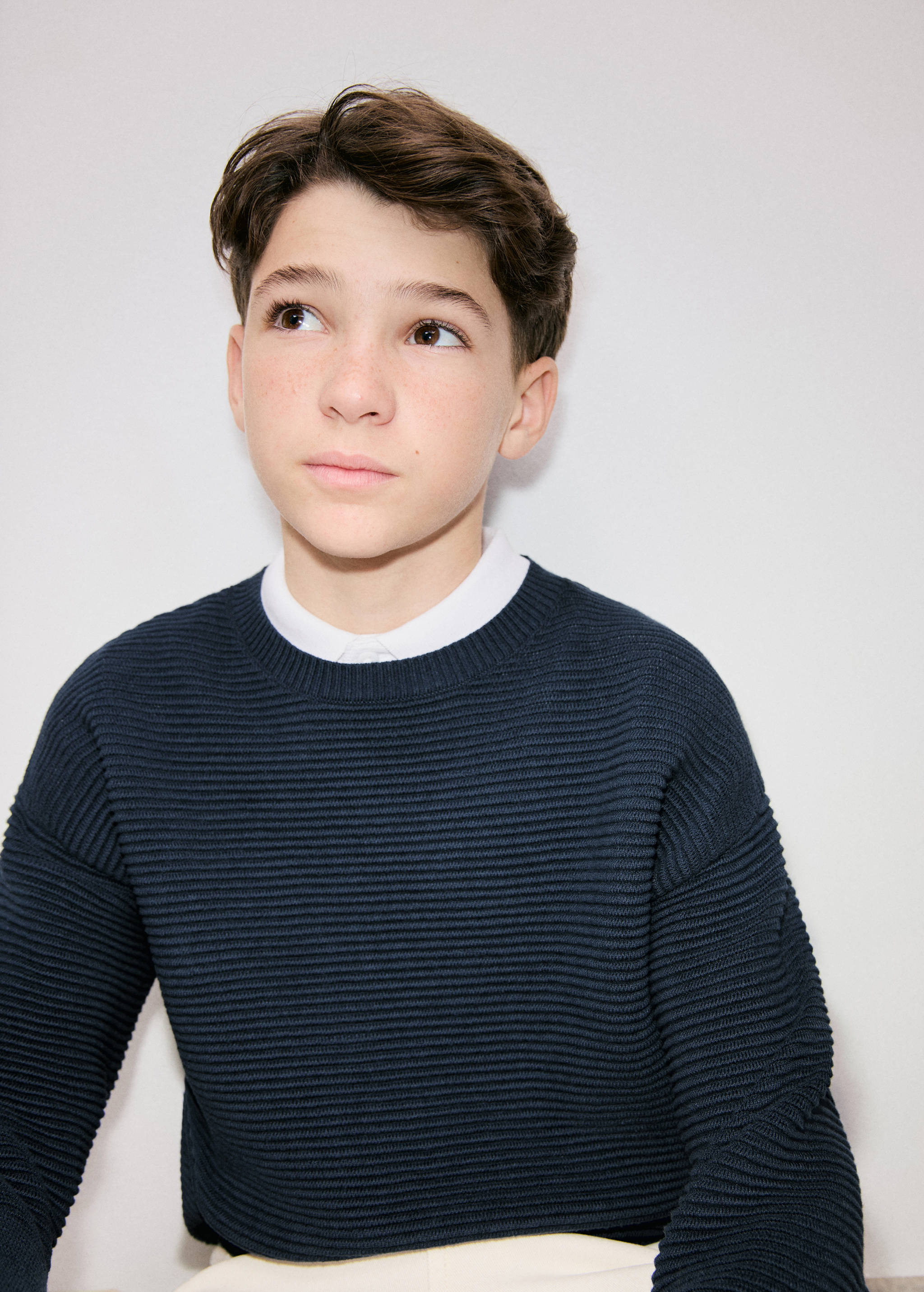 Camisola de malha canelada - Plano médio