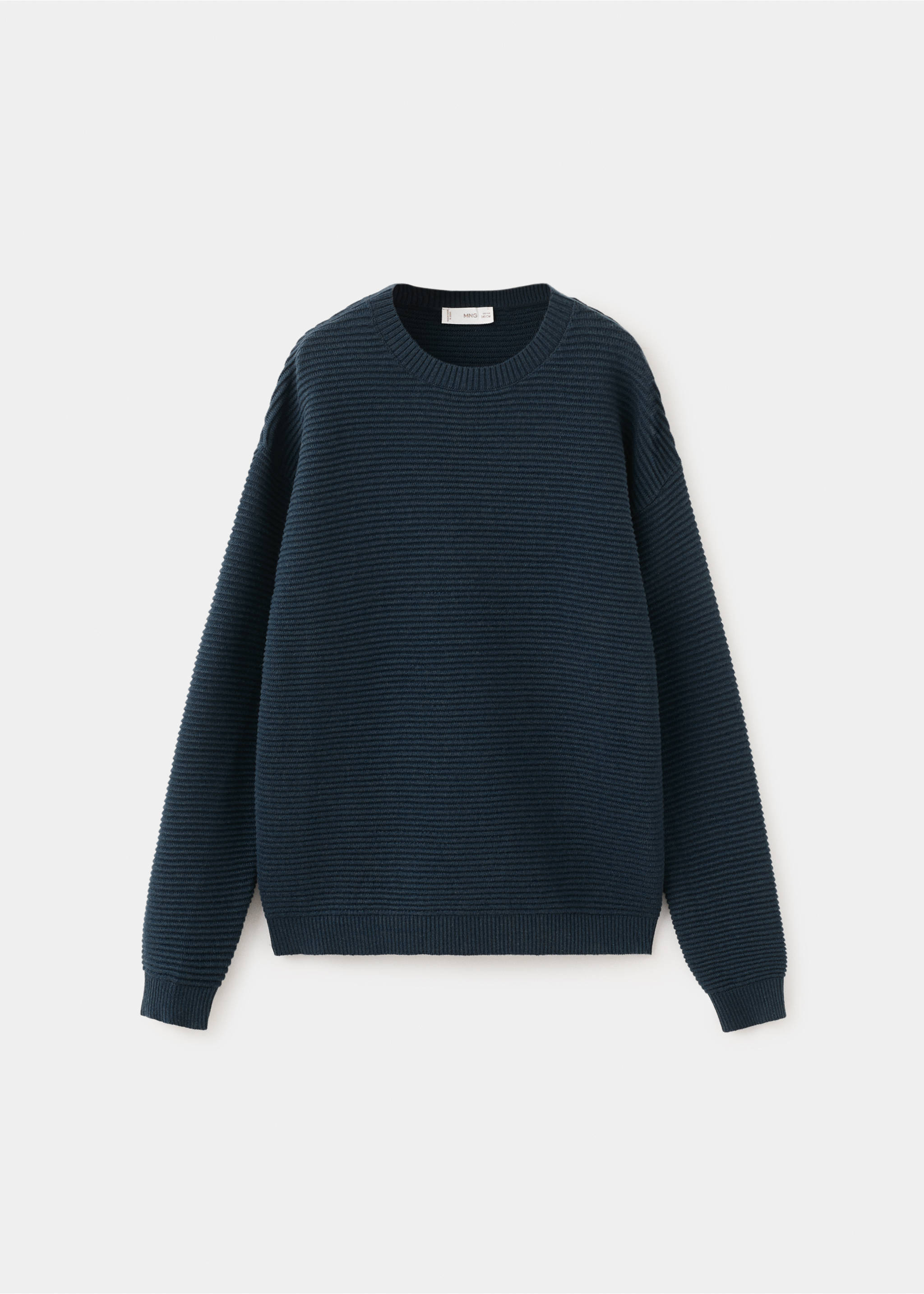 Pull-over maille côtelée - Article sans modèle, Bleu marine. Ref: 27095977-00.