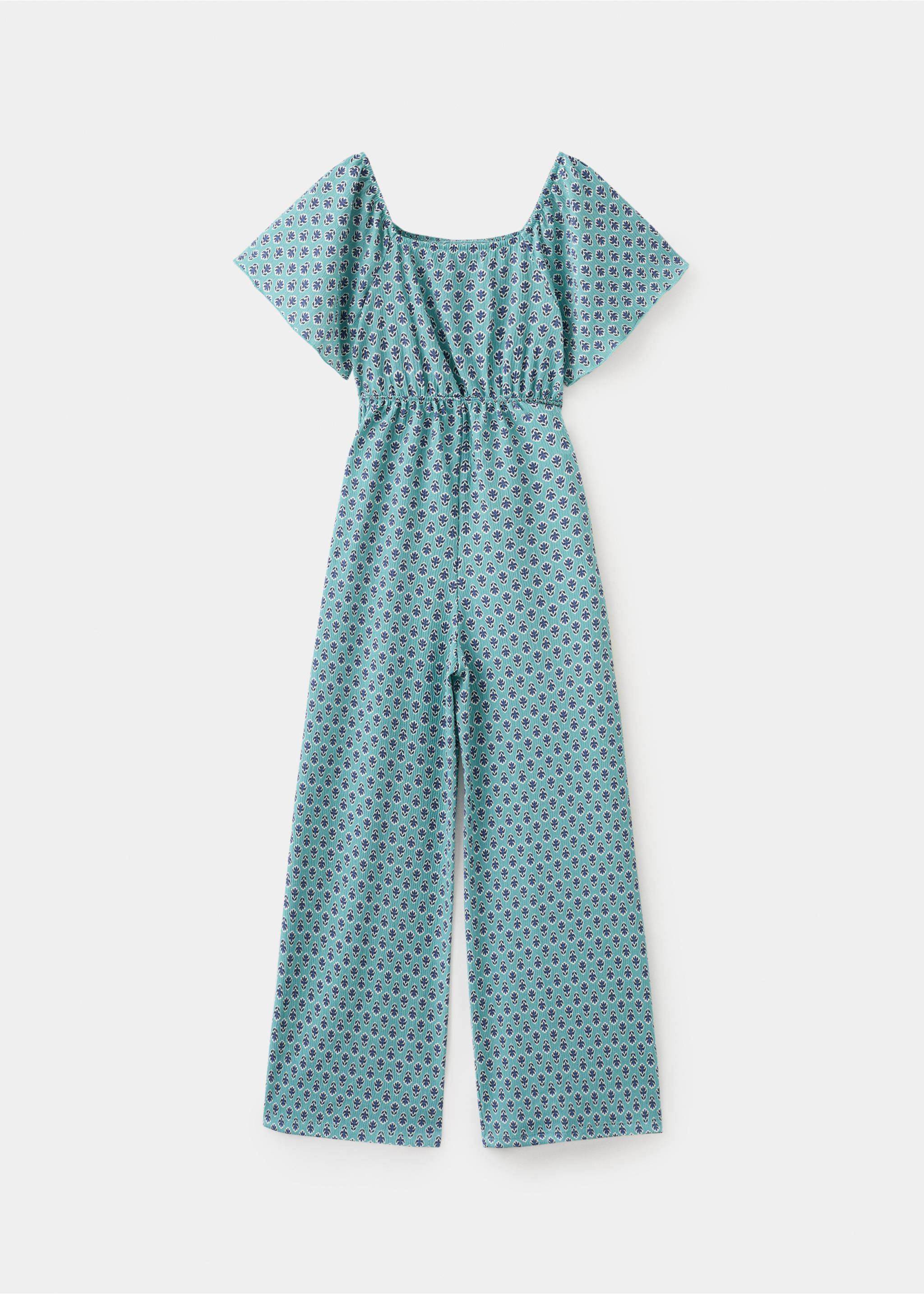 Long printed jumpsuit - Reverse of the article, Aqua Green. Ref: 27095978-00.