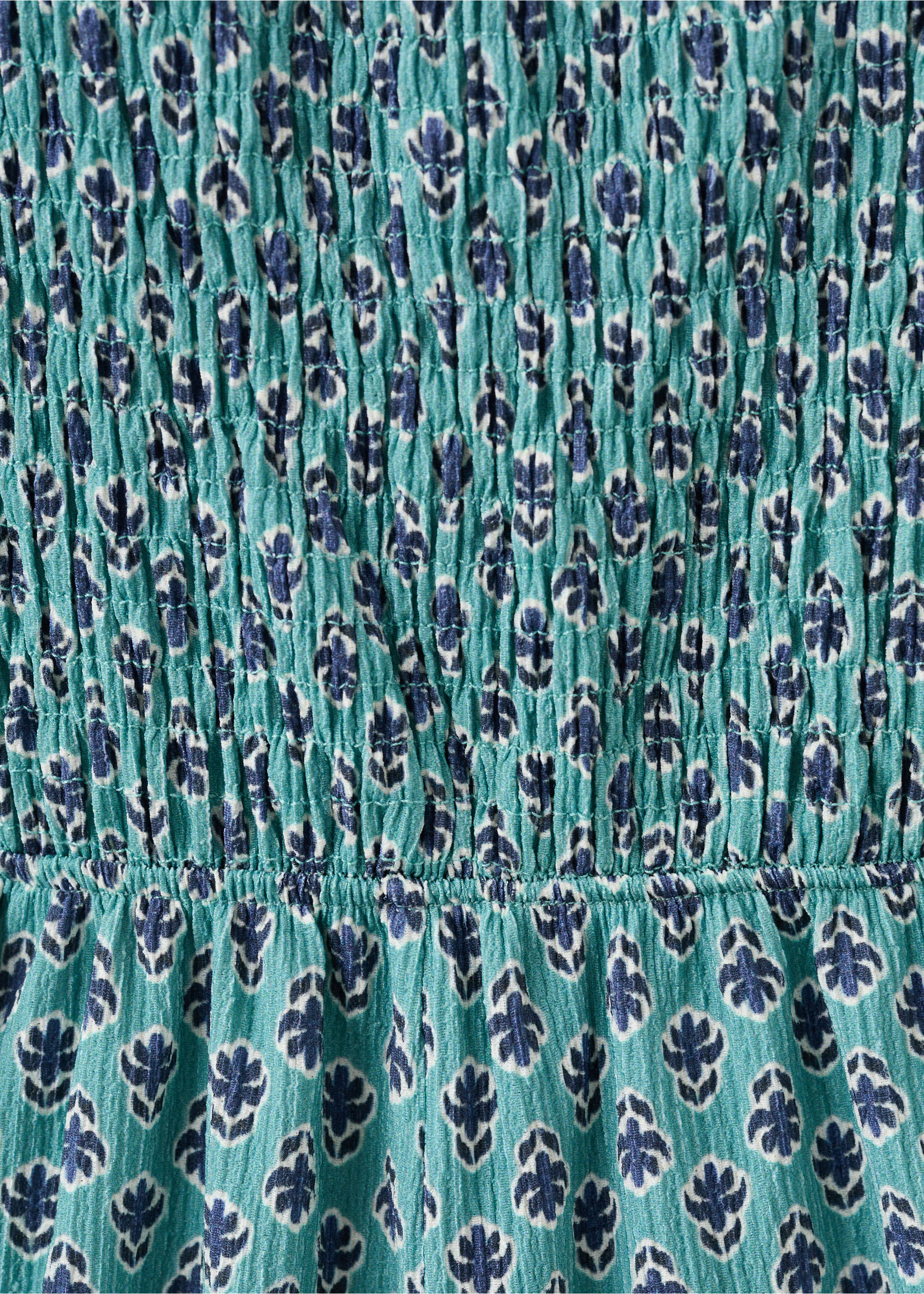 Long printed jumpsuit - Details of the article 8, Aqua Green. Ref: 27095978-00.