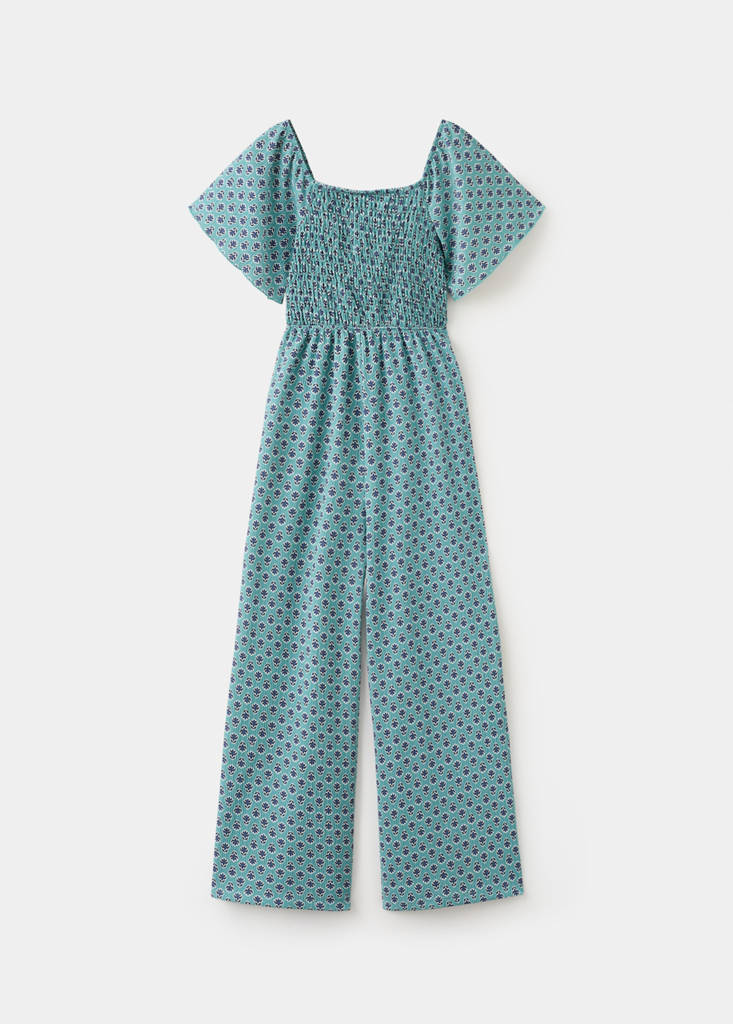 Long printed jumpsuit — Aqua Green