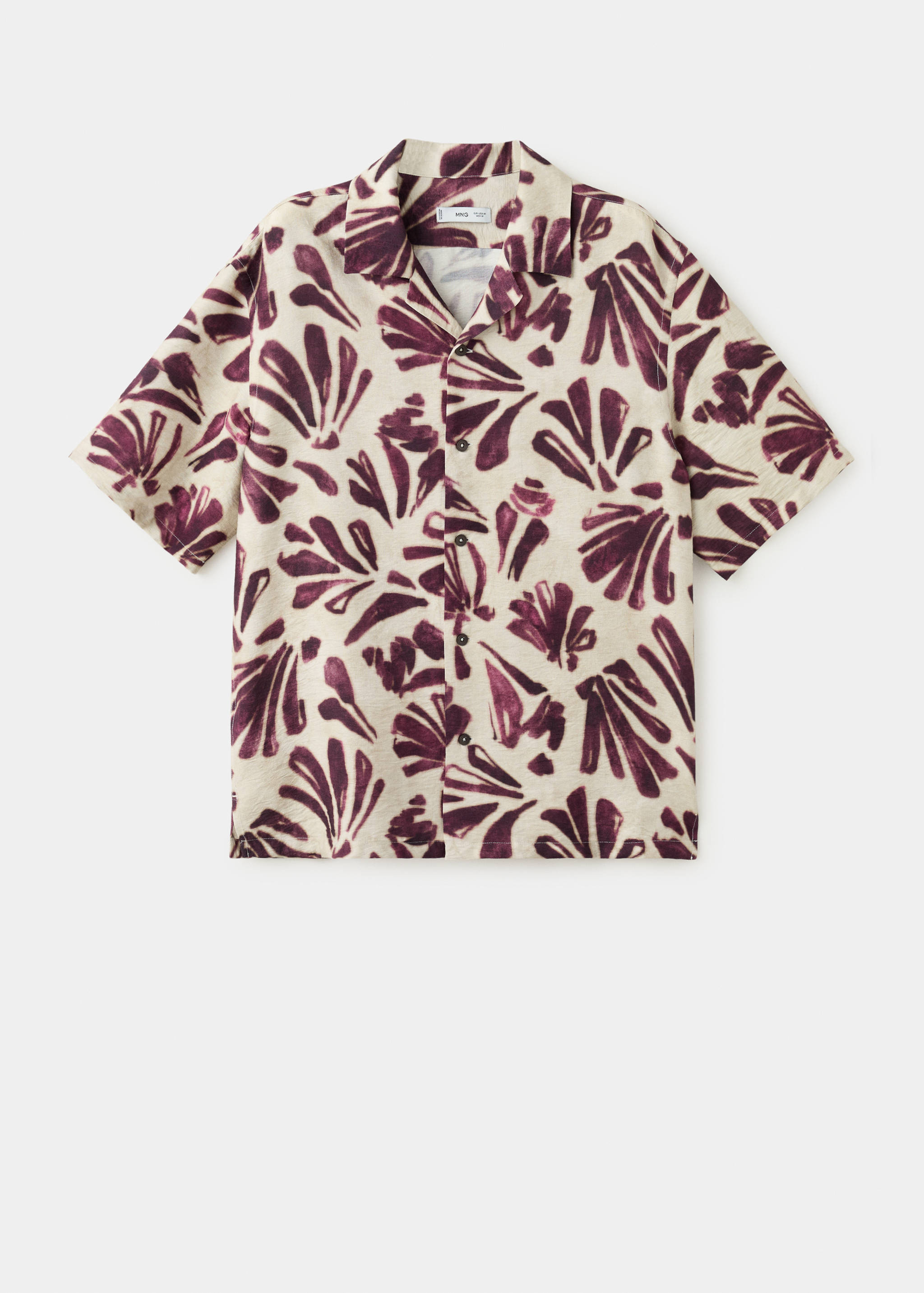 قميص انسيابي مطبوع مع ياقة بولينج - منتج دون نموذج