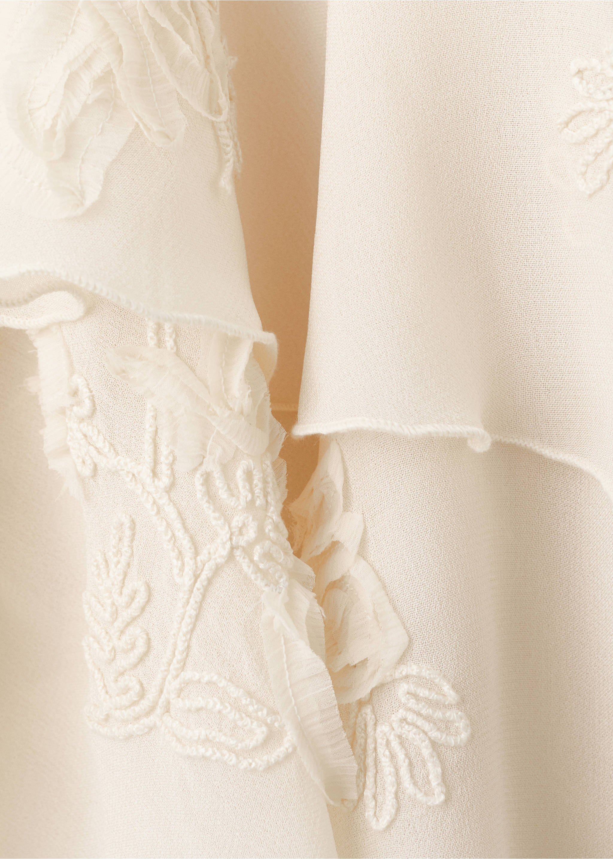 Chemisier à volants nœud au col - Détail de l'article 0, Écru. Ref: 27095988-00.