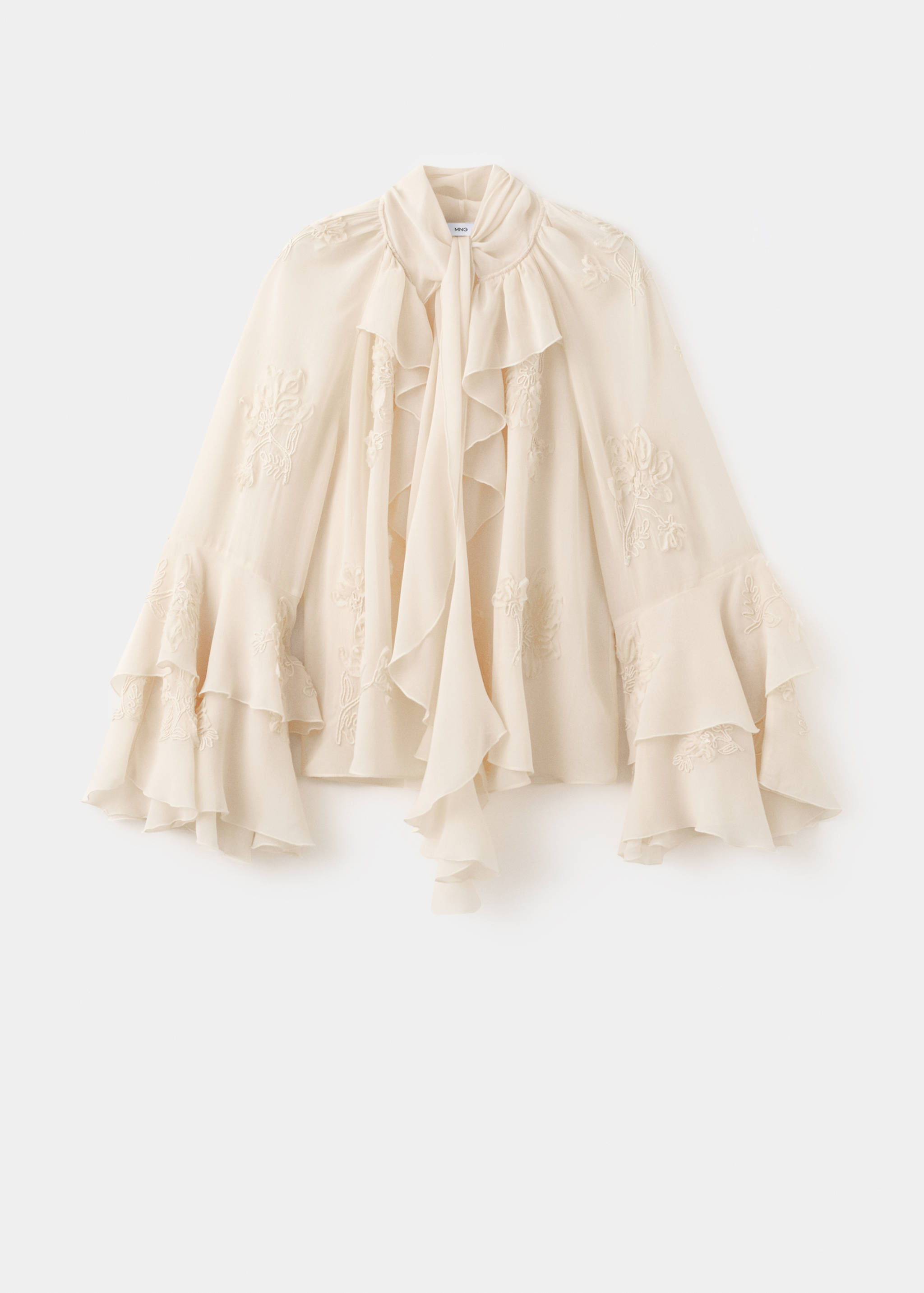 Ruffled blouse with bow neck - Article without model
