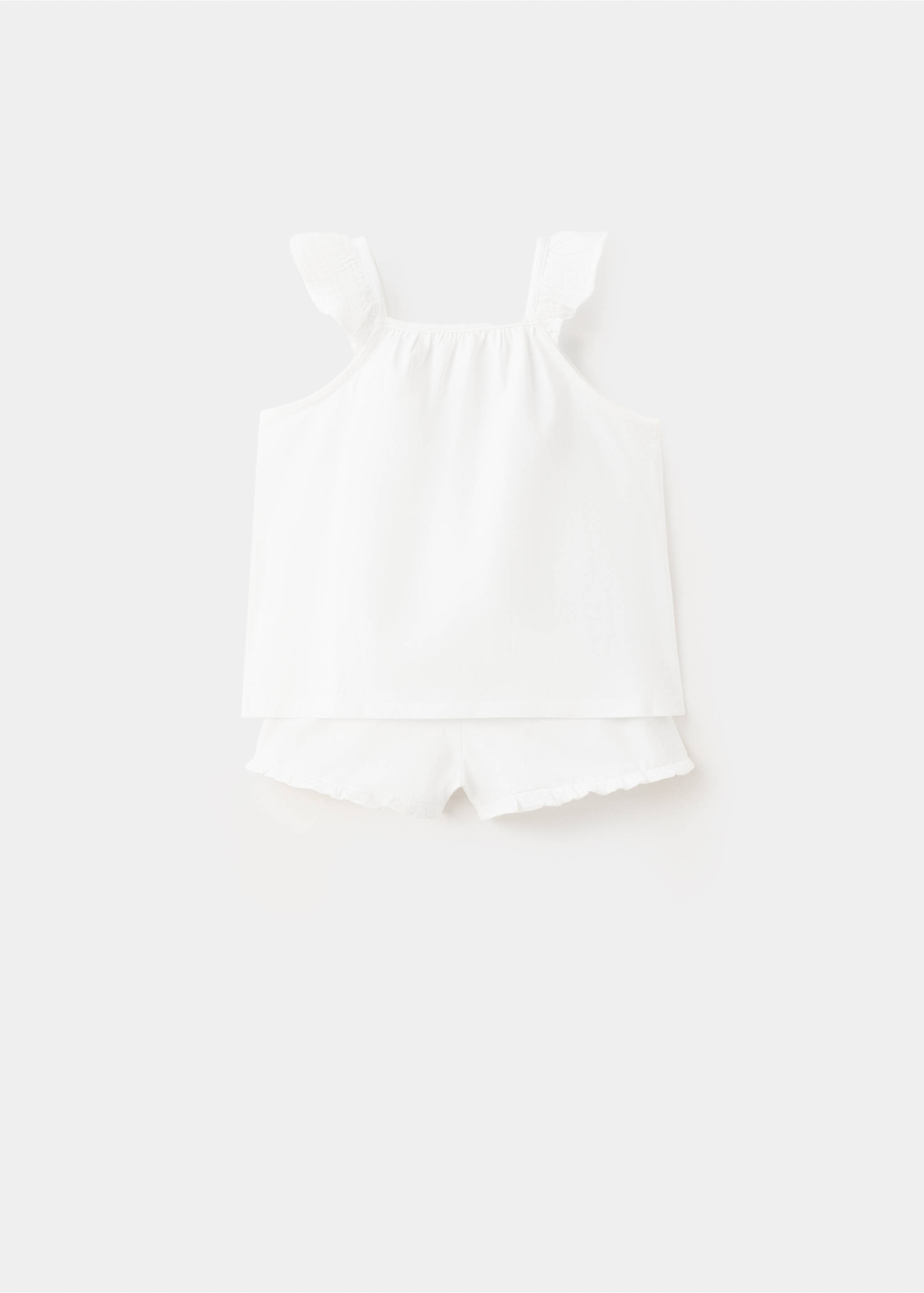 Pijama complet curt - Revers de l'article, Blanc trencat. Ref: 27095990-00.