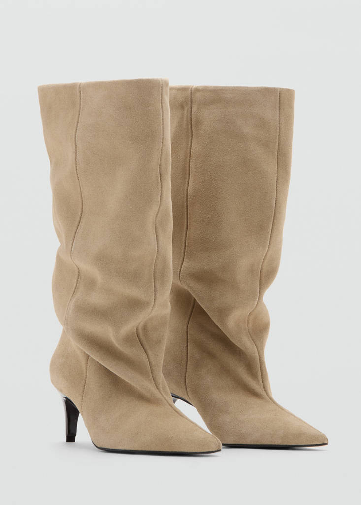 Slouchy suede ankle boot — Sand