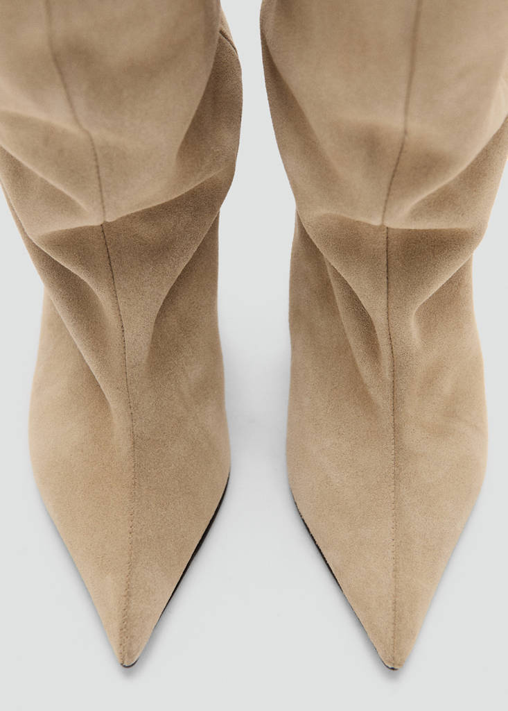 Slouchy suede ankle boot — Sand