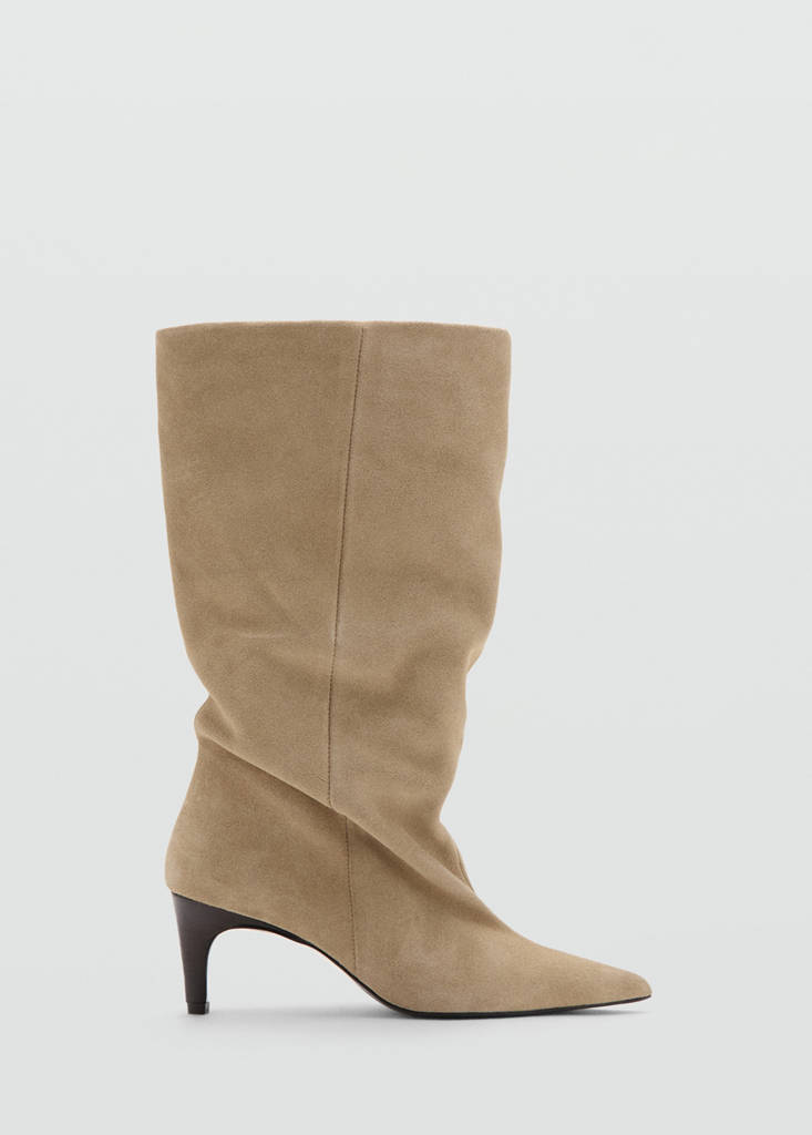 Slouchy suede ankle boot — Sand