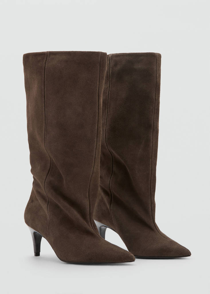 Slouchy suede ankle boot — Light/Pastel Brown
