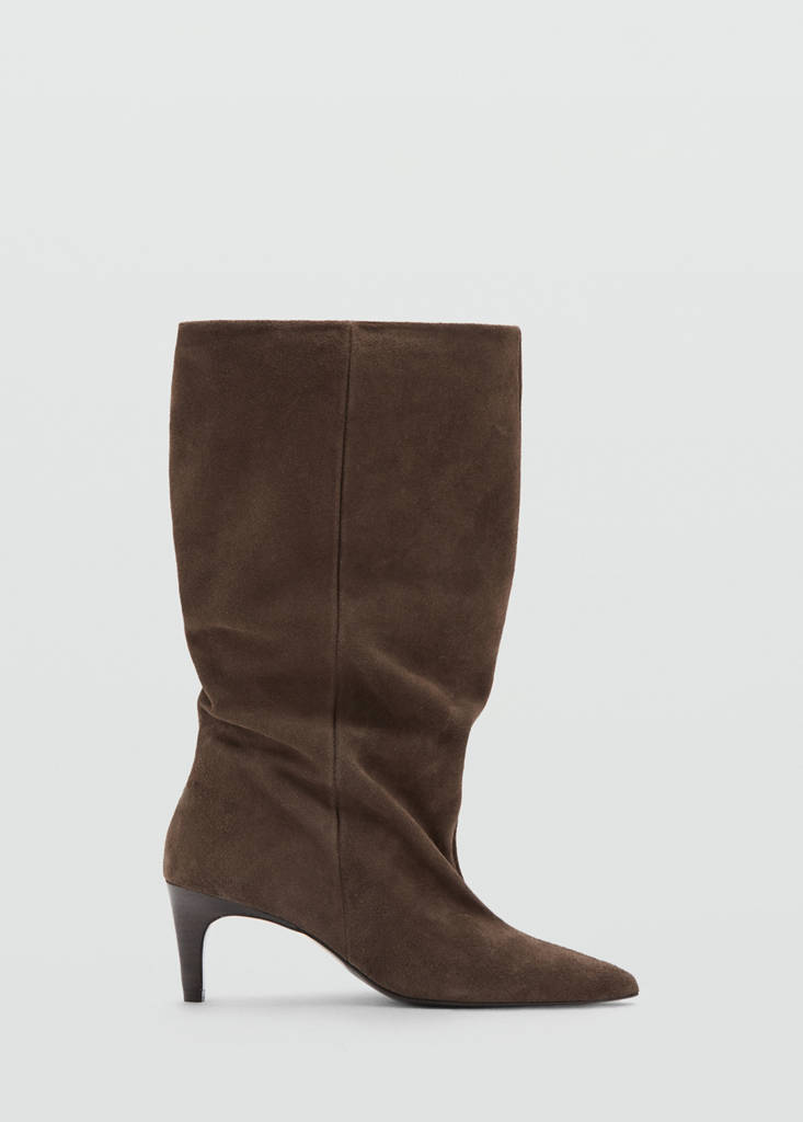 Slouchy suede ankle boot — Light/Pastel Brown