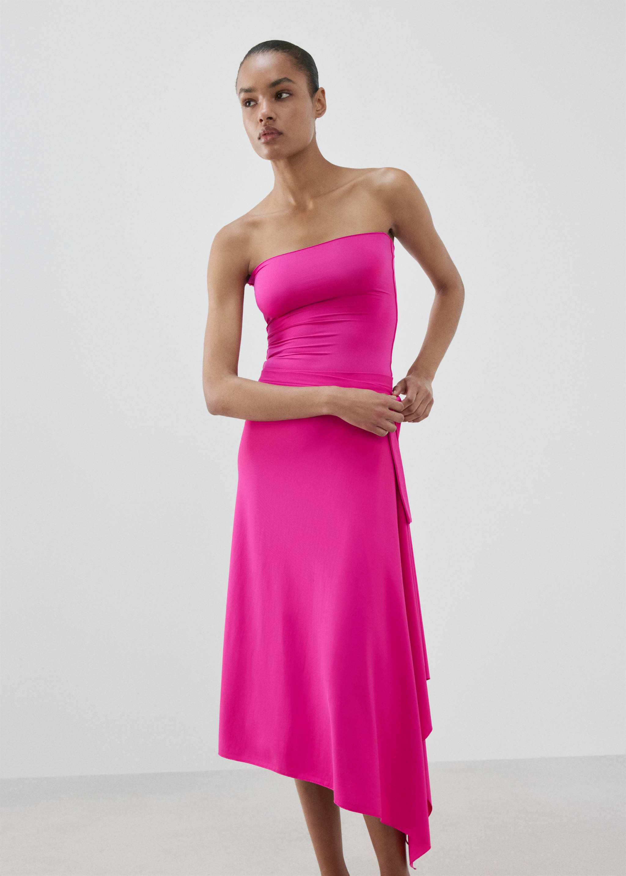 Asymmetric midi skirt - Details of the article 1