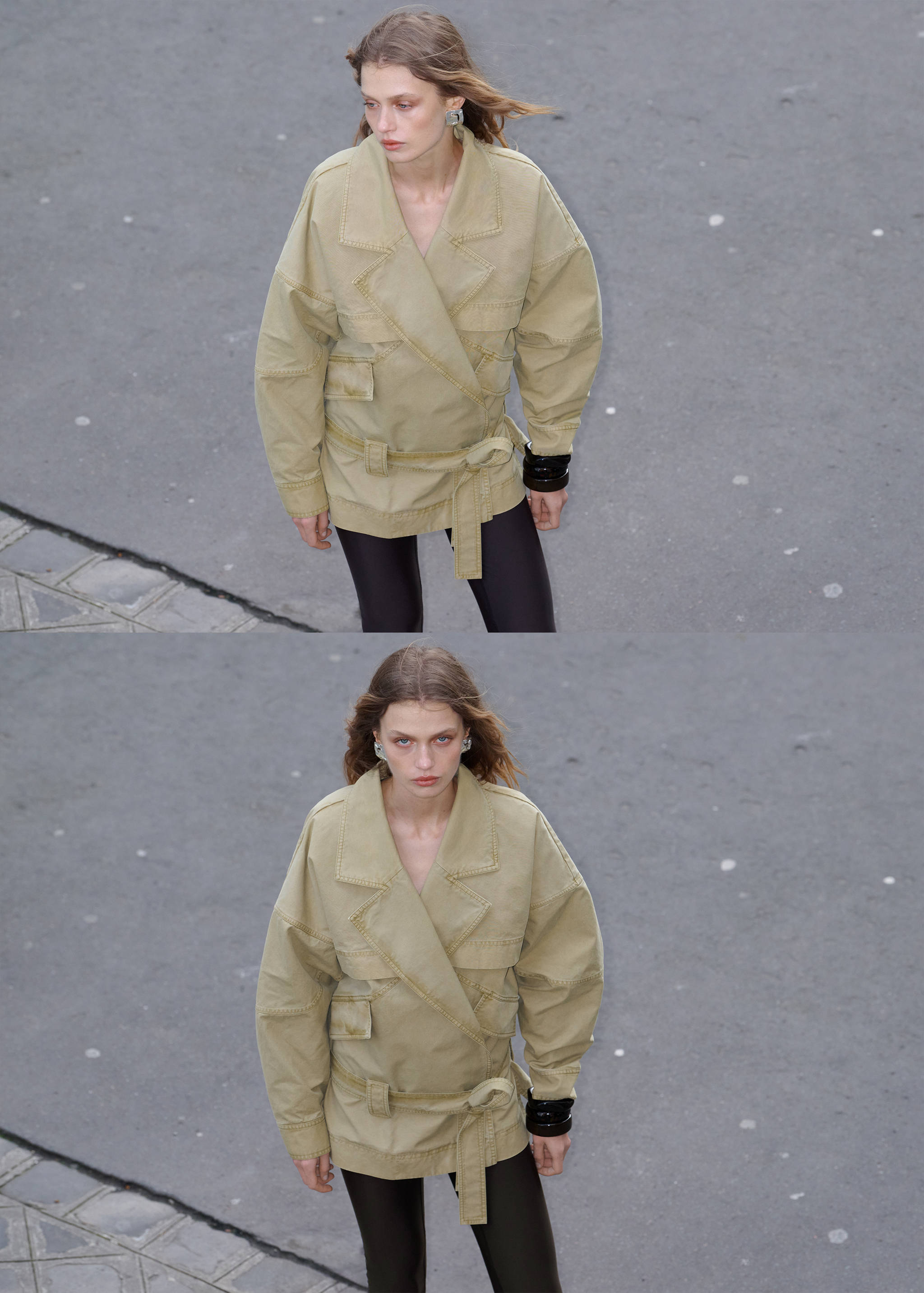Belted parka with lapels - Details of the article 1