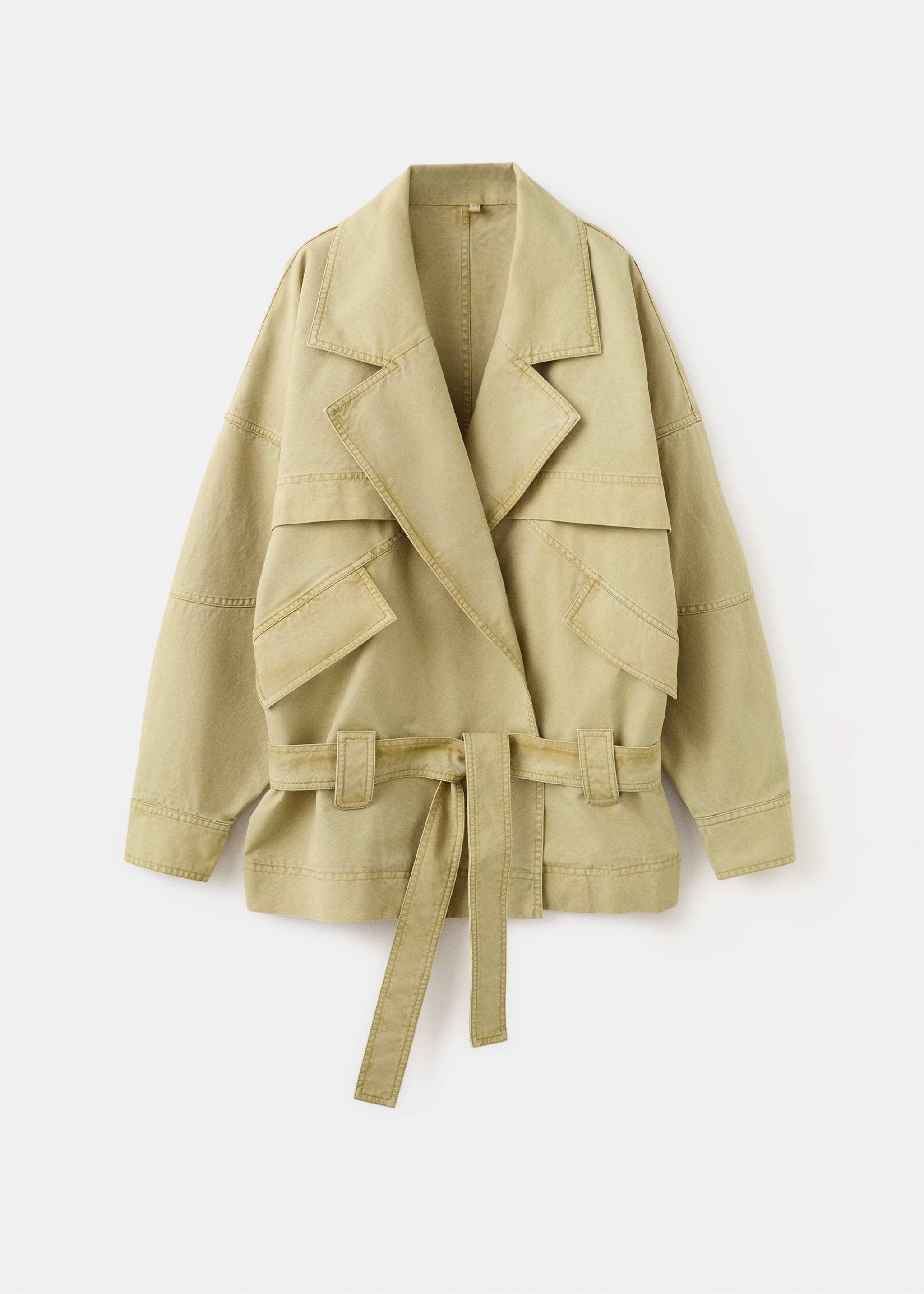 Belted lapel parka - Article without model, Medium Brown. Ref: 27095996-00.