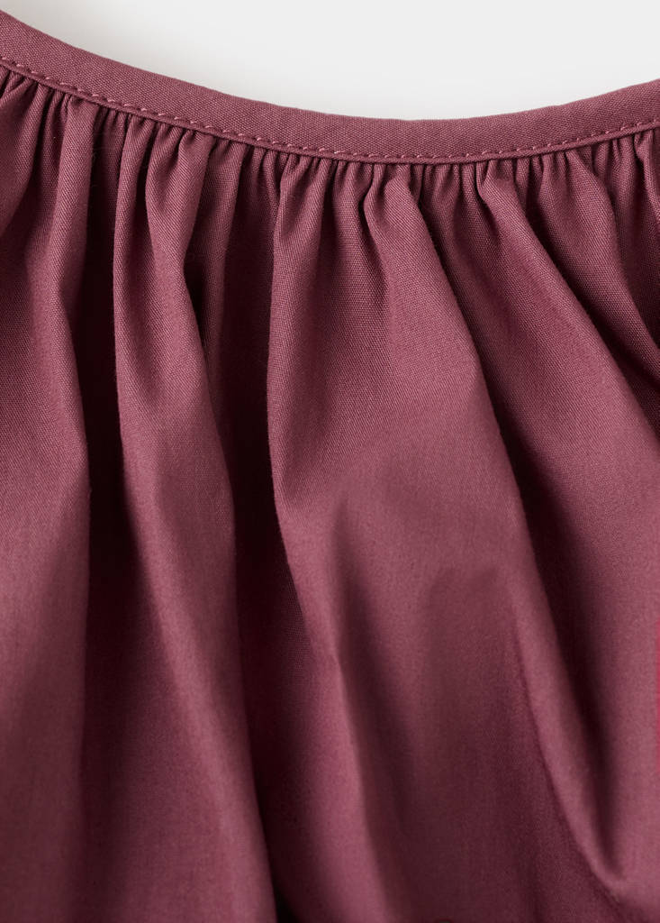 Puff-sleeved cropped blouse — Cherry