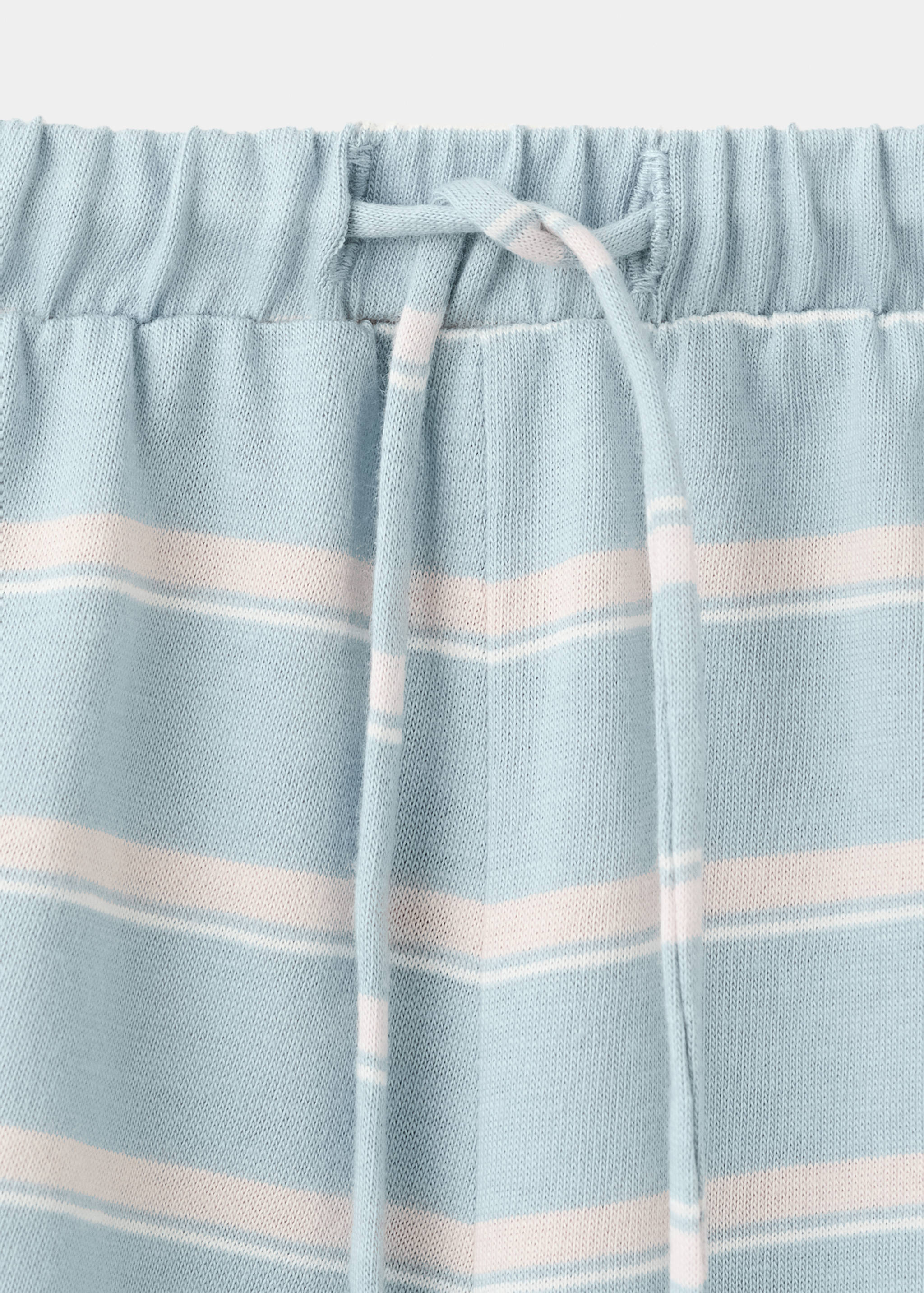 Mango Pamuklu çizgili pijama şort görsel 6
