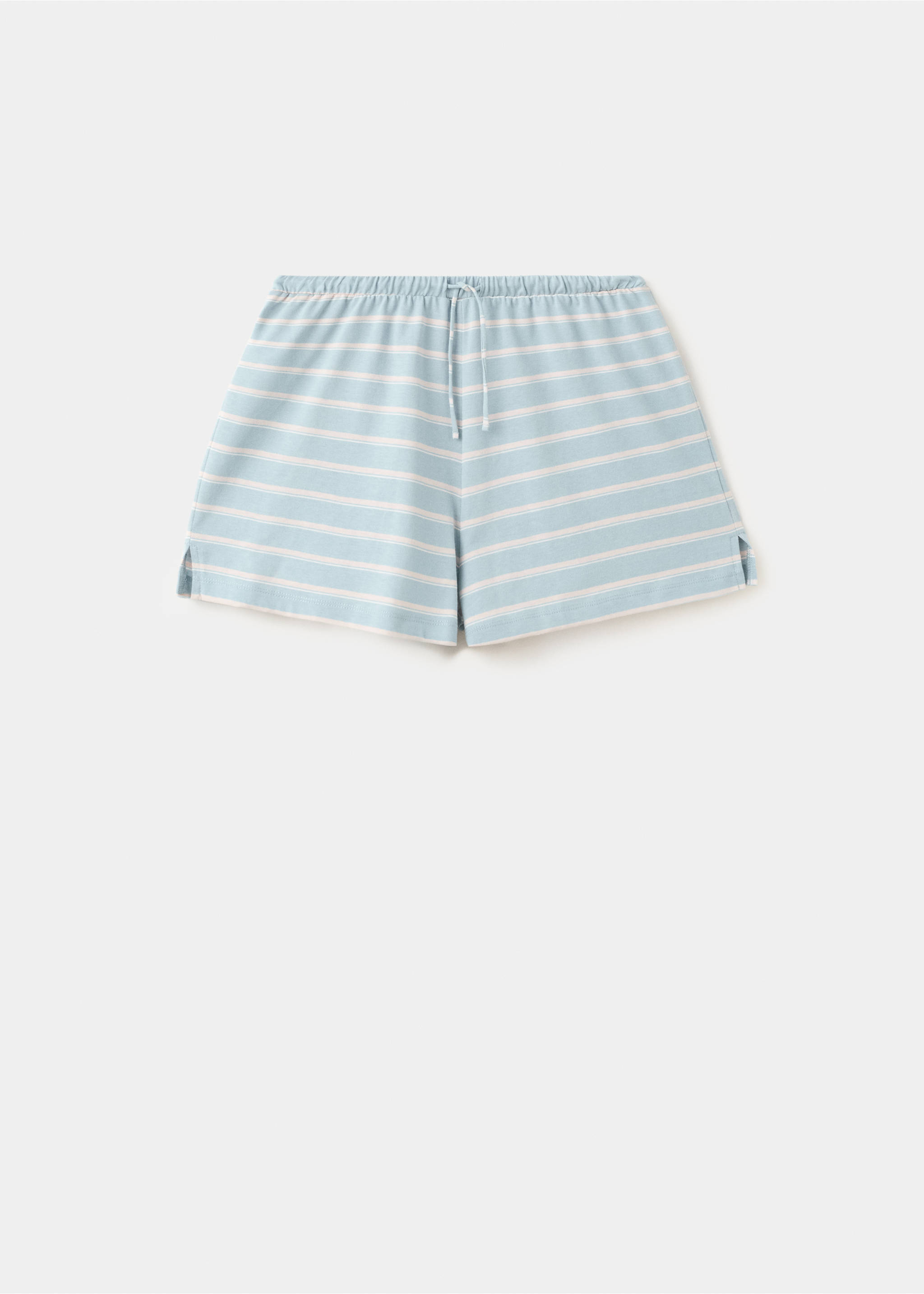 Cotton striped pyjama shorts - Article without model, Blue. Ref: 27096001-00.
