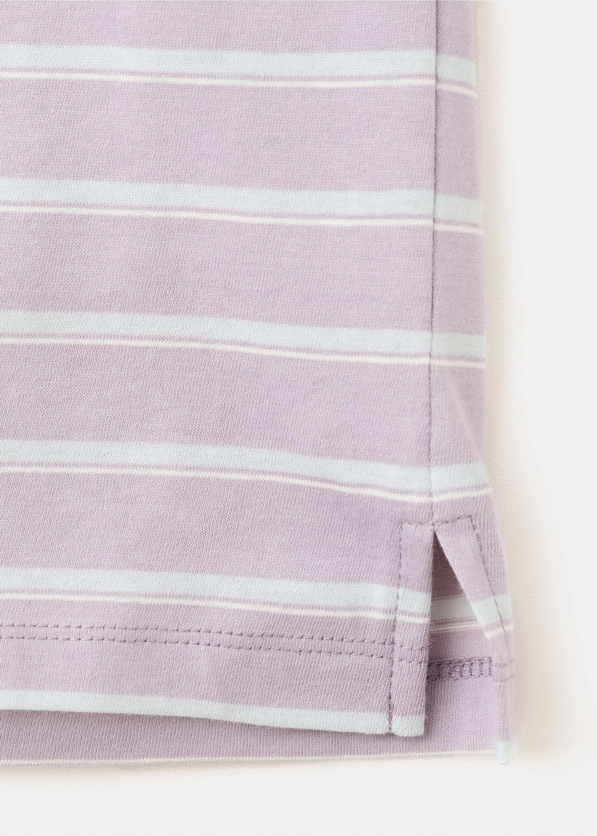 Katoenen pyjamashorts met strepen - Detail van het artikel 8, Paars. Ref: 27096001-00.